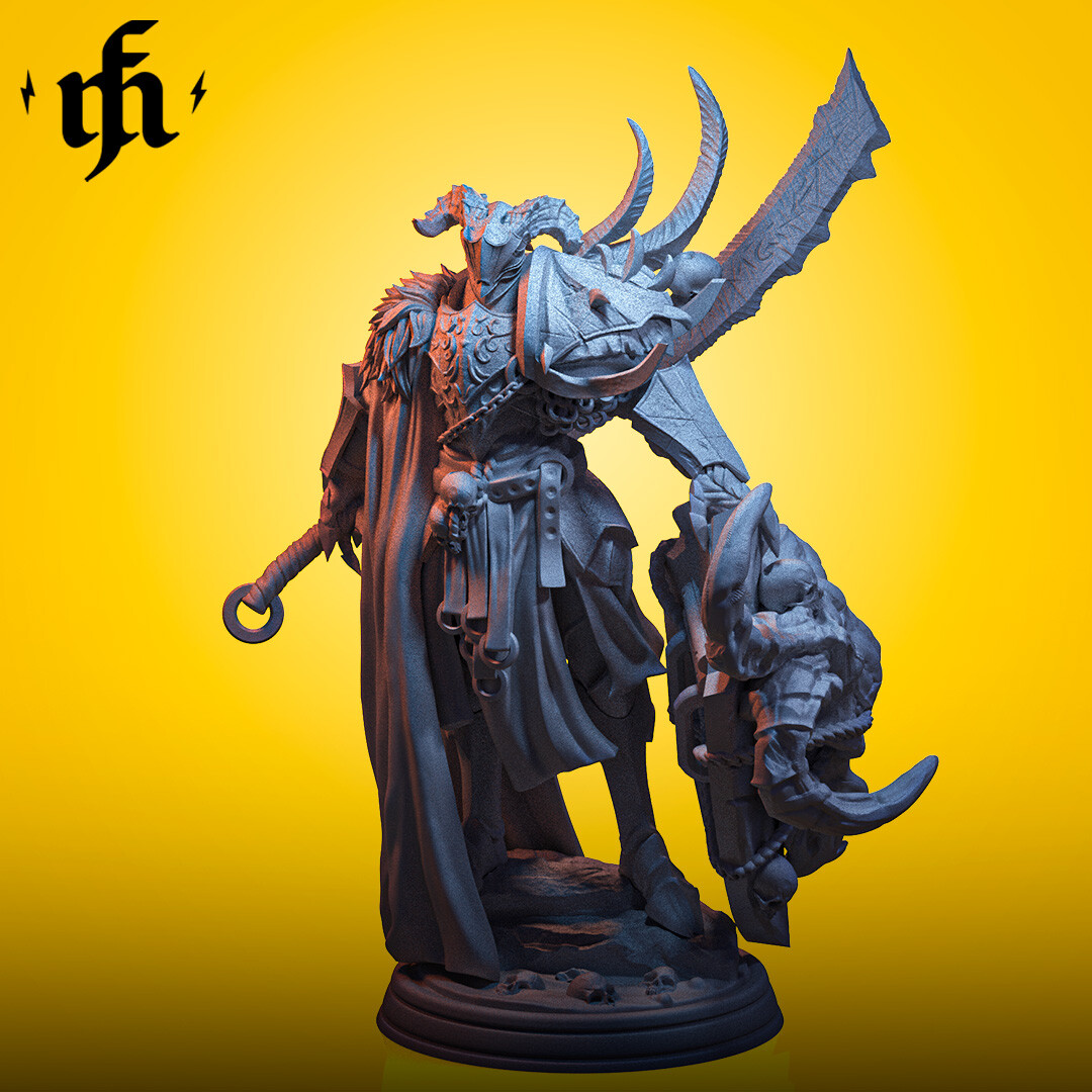 Valak, Cursed Knight by Midas Forge | D&D | DnD | Miniature | Print on Demand