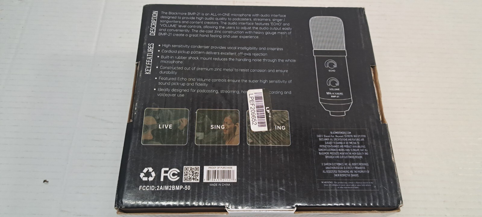 Blackmore Pro Audio BMP-21 USB Cardioid Condenser Microphone