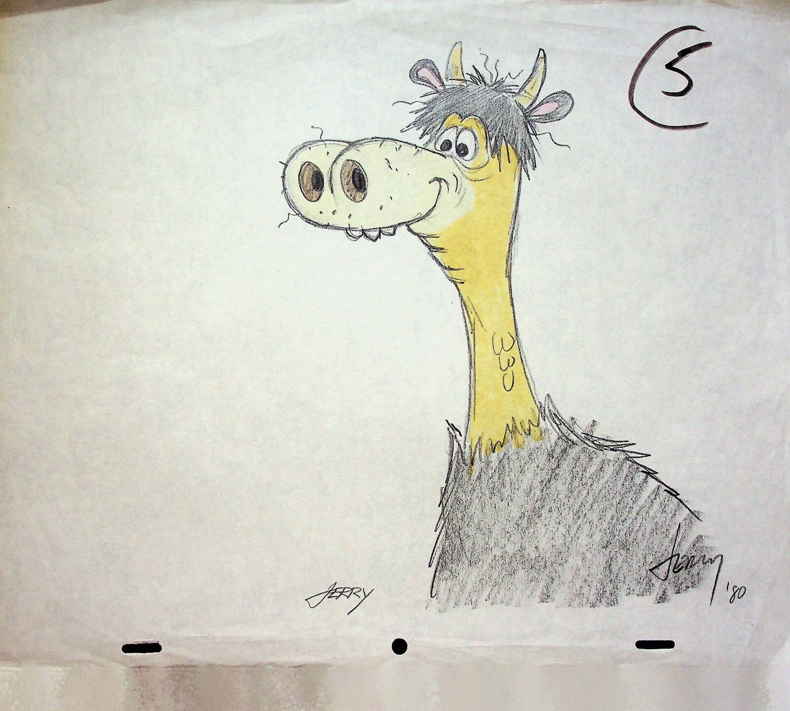 Daffy Dragons (Unreleased) JERRY EISENBERG Signed Hand-Drawn Character Layout#LF