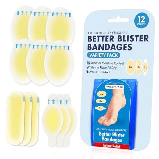 Better Blister Bandages - 12ct - Water Resistant - 40% Variety Pack - 12 count