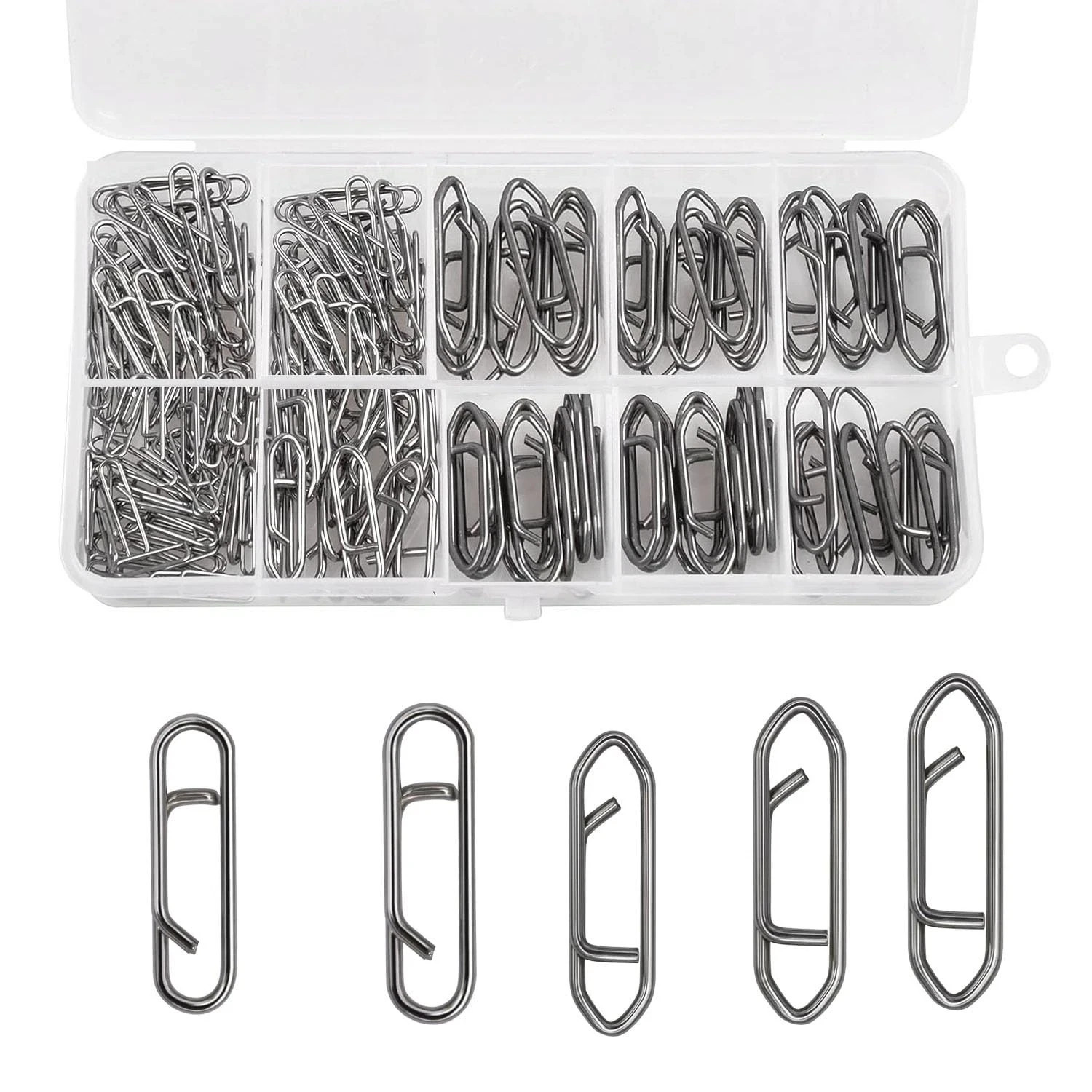 200pcs Fishing Power Clips, High Strength Speed Clips Stainless Steel Quick C...