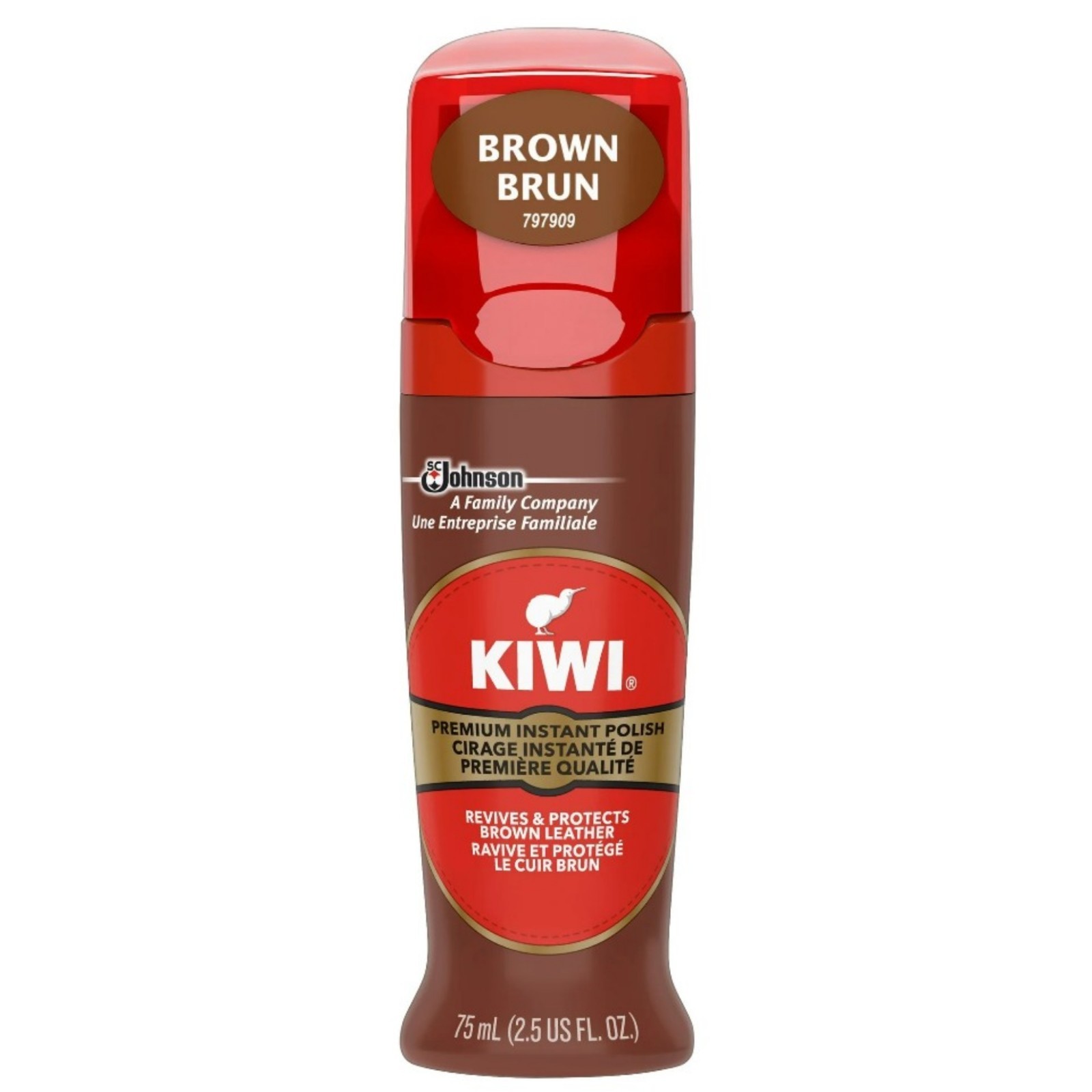 Kiwi Premium Instant Shoe Polish Bundle Brown & Select Black 2.5oz Leather Care