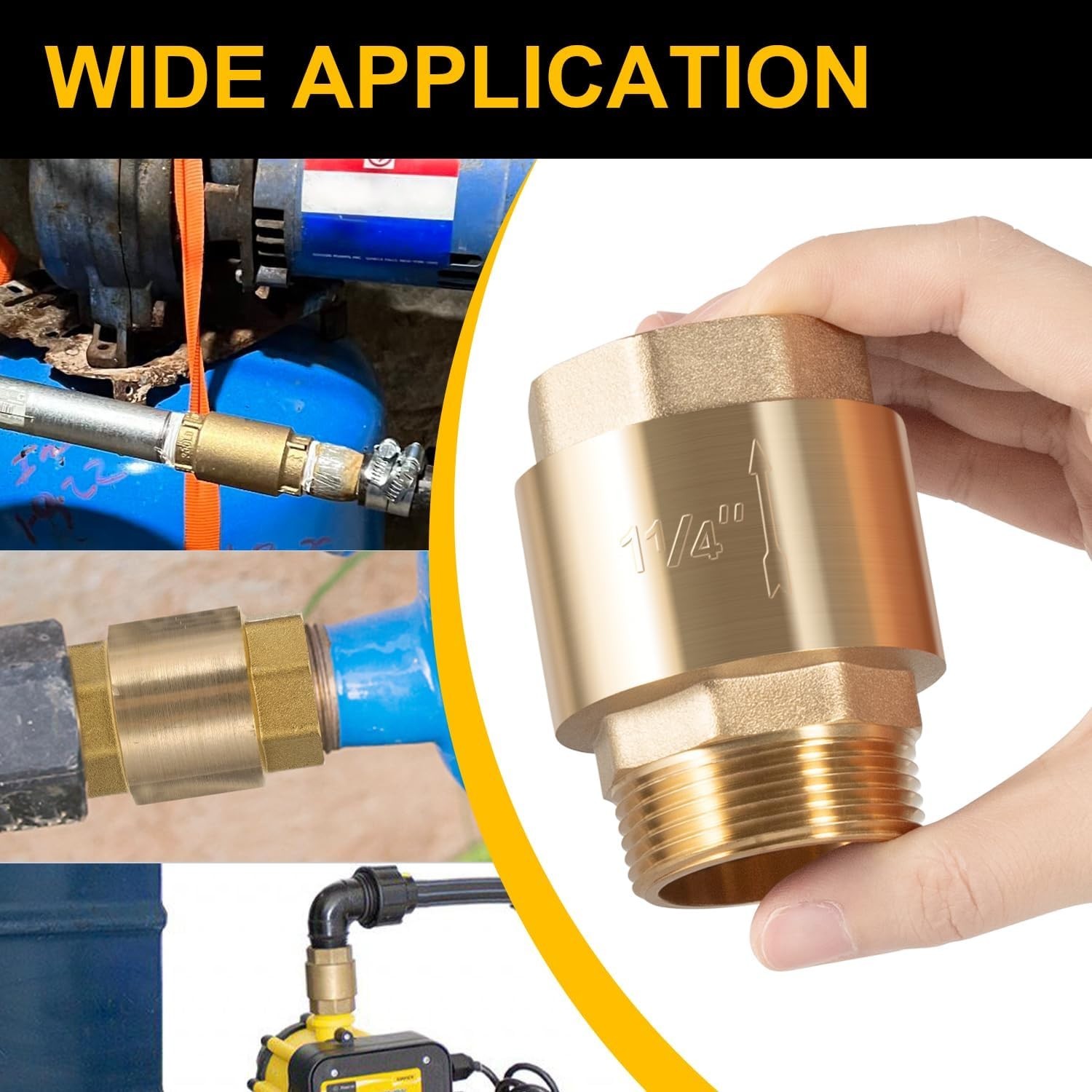 1-1/4" Brass One Way Check Valve NPT for Well Pump Irrigation Water System