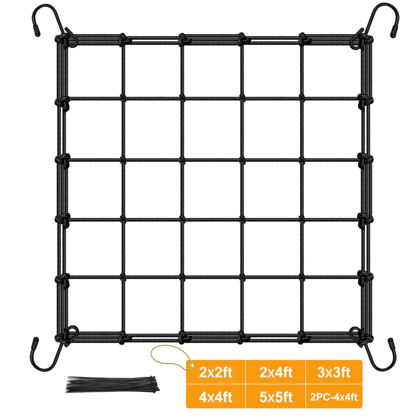 BSTPCOO Scrog Net 2x2 Trellis for Grow Tent, 3.5" Mesh-2 X 2 FT, Black