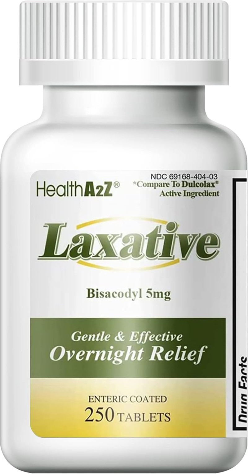 Laxative Bisacodyl 5Mg | 250 Counts | Gentle and Fast Overnight Relief for Const
