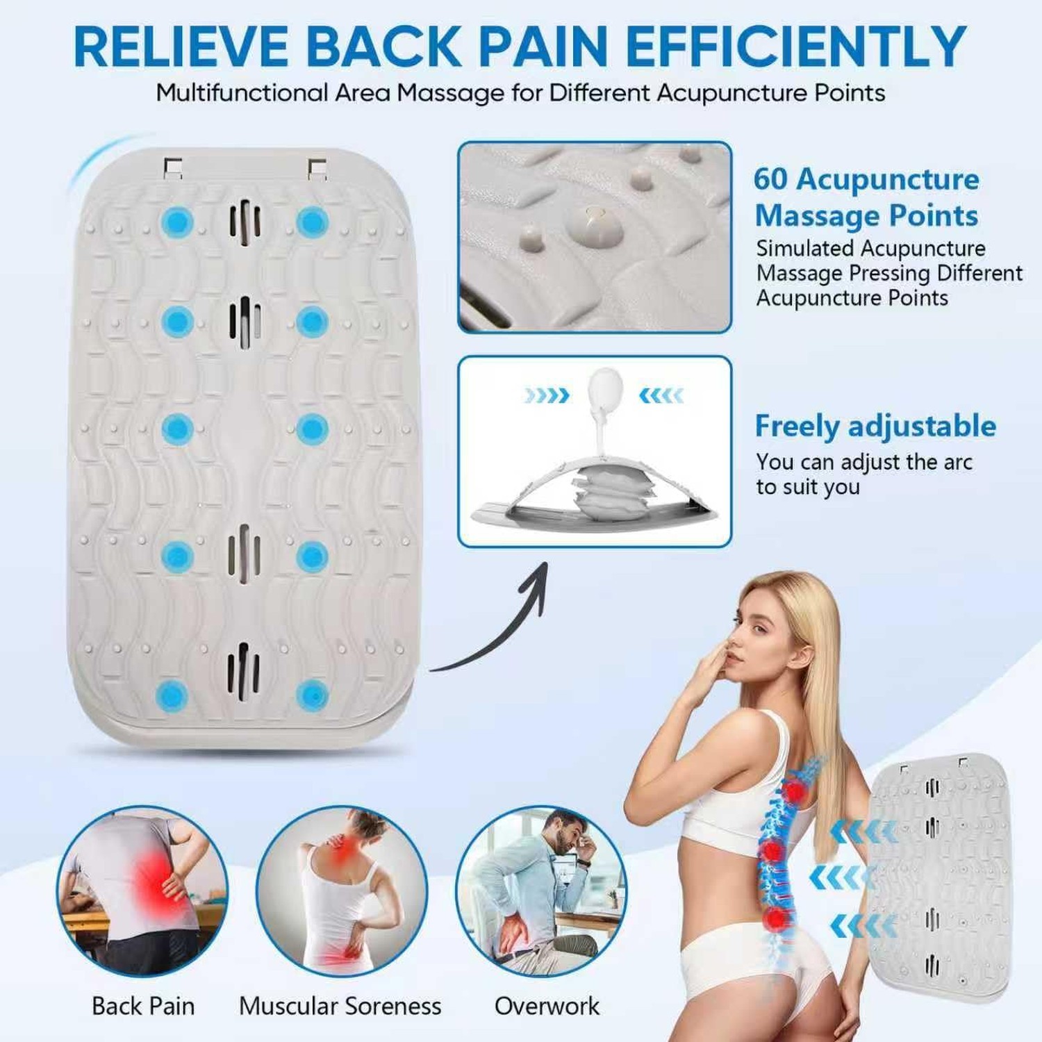 Back Stretcher for Lower Back Pain Relief, Lumbar Support Board | Adjustable ...