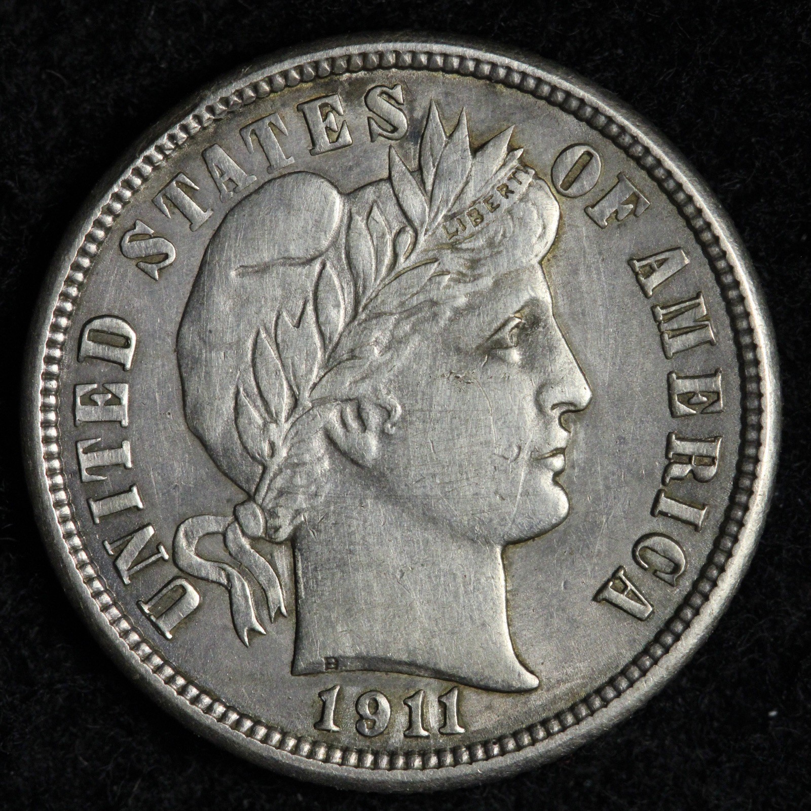 1911 Barber Silver Dime AU E308 WZCM