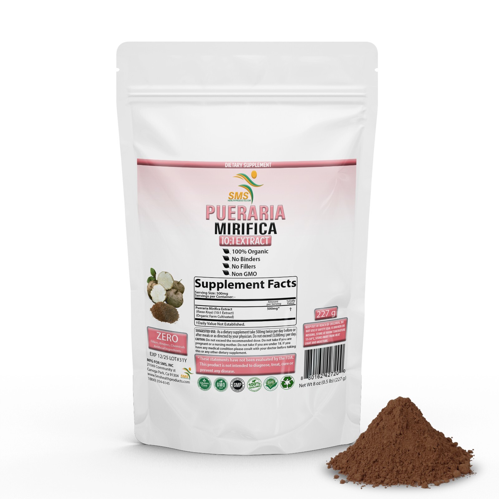 Pueraria Mirifica Root 10:1 Extract Powder Organic Natural 227g USA