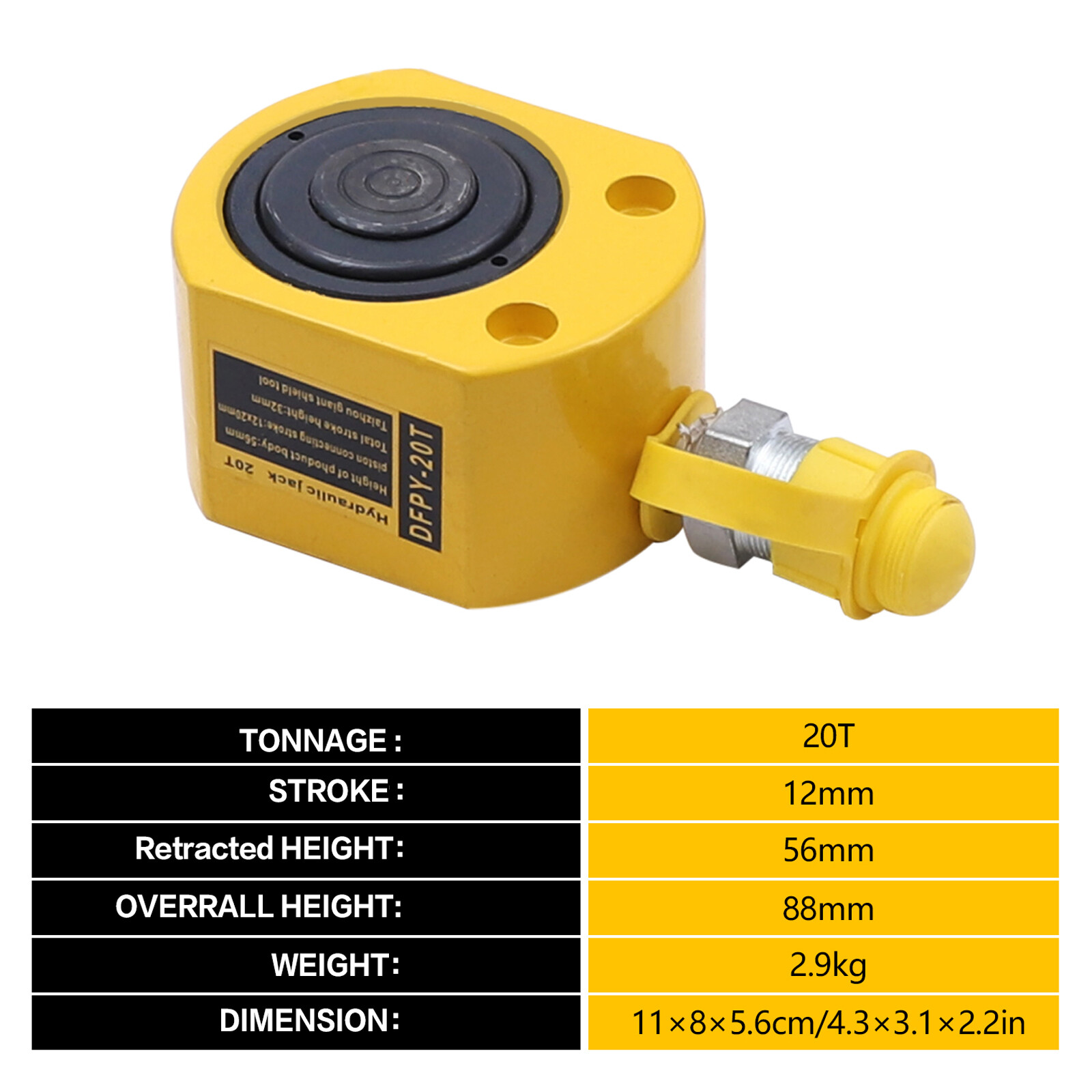 20 Ton Porta Power Hydraulic Jack Air Pump Lift Ram Body Frame Repair Tool Kit