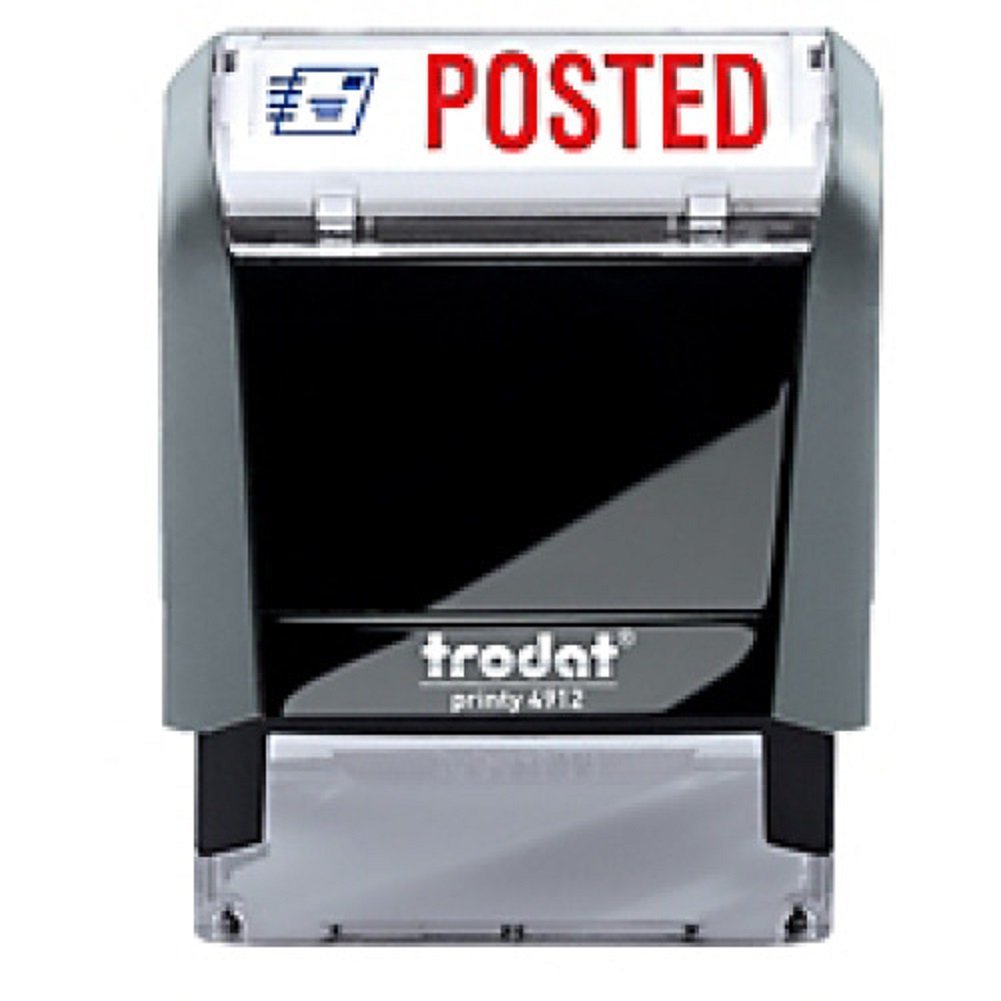 Trodat  4912 Self-Inking 2 Color POSTED Stamp, 3/4 x 1-7/8" impression
