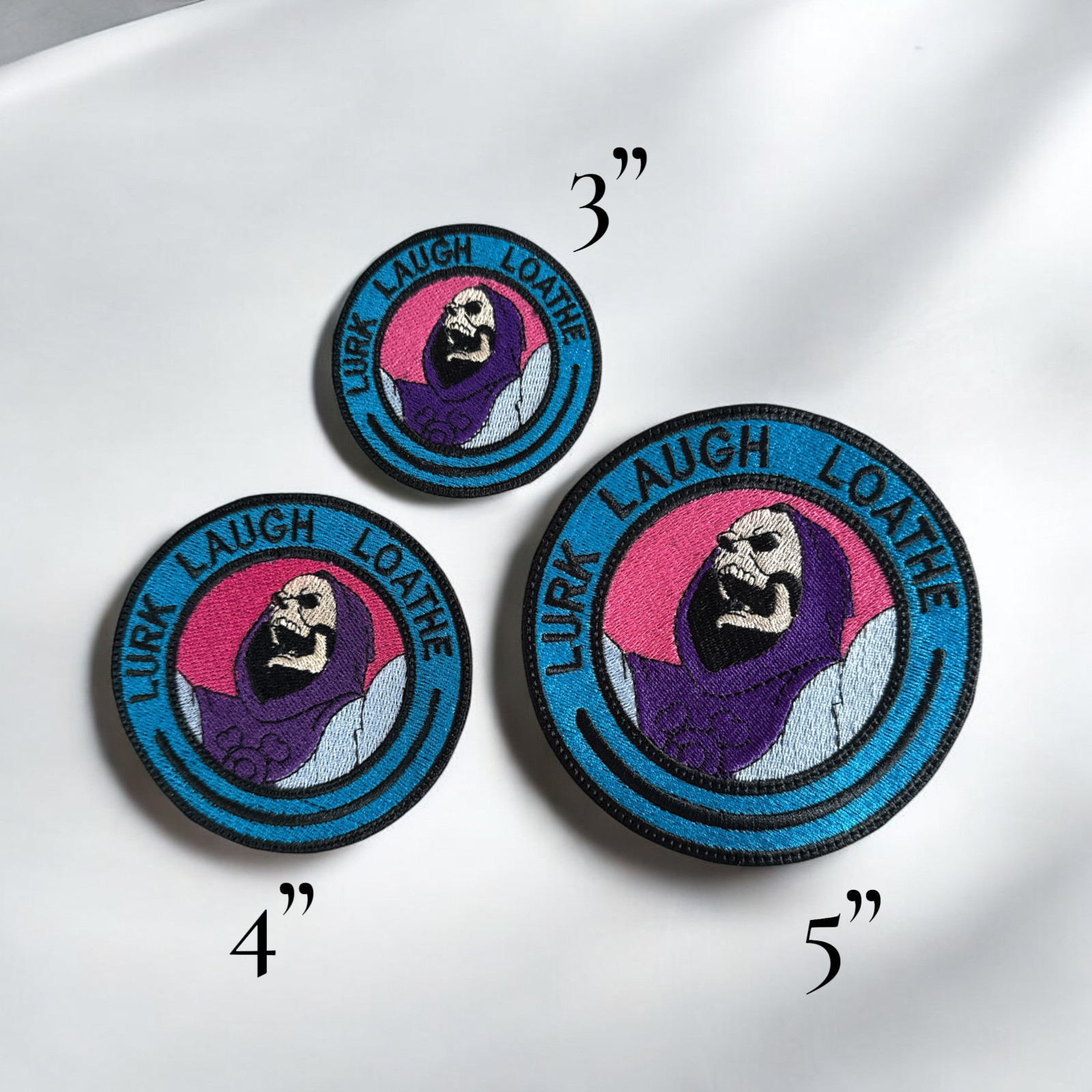 LURK LAUGH LOATHE/ SKELTOR/ HE-MAN American Hook & Loop Morale Patch