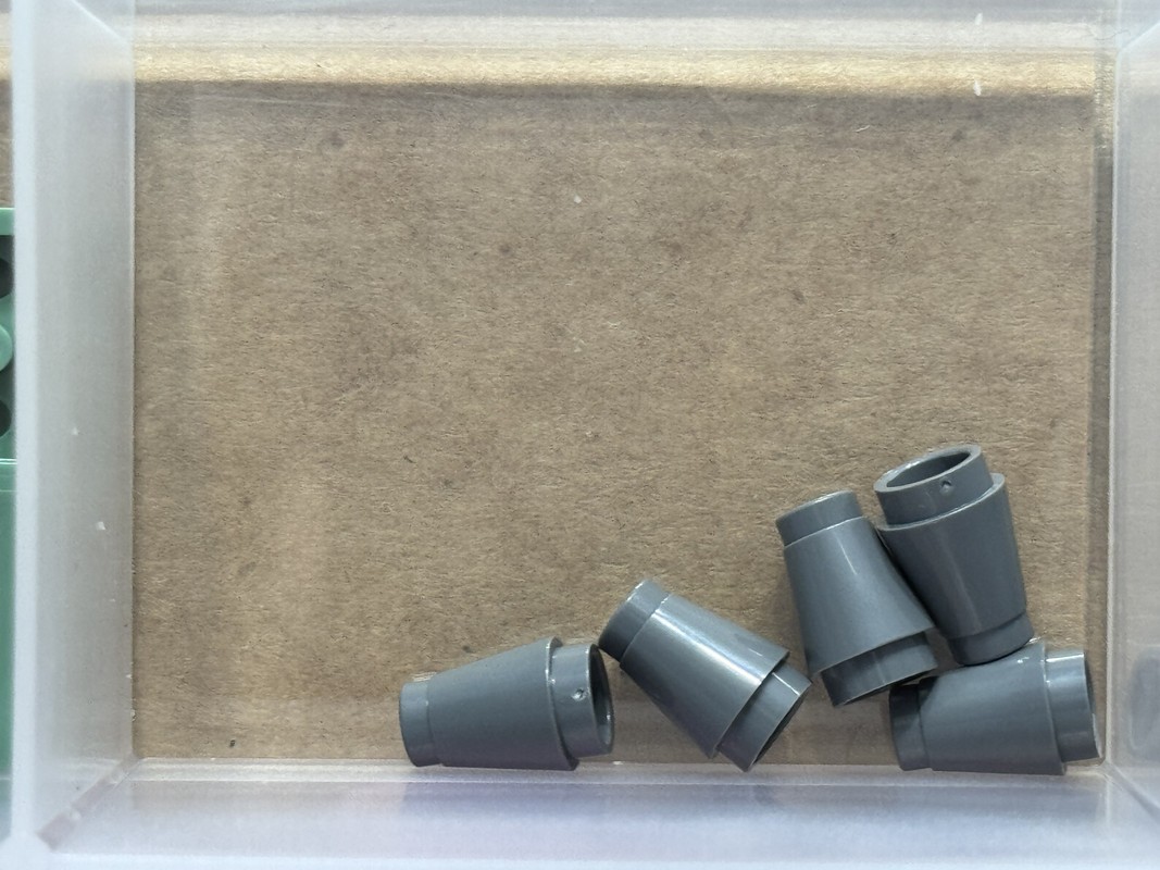 LEGO Parts - Dark Bluish Gray Cone 1 x 1 with Top Groove - No 4589b - QTY 5