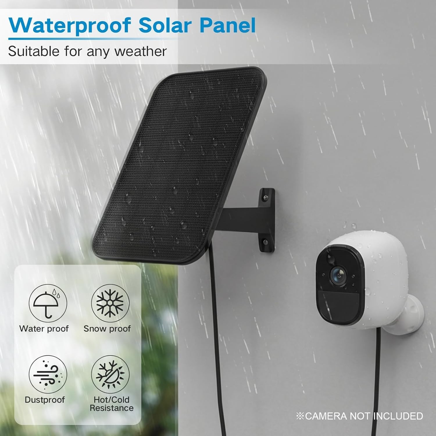3.2W Solar Panel for Security Camera Compatible with Arlo Pro/Pro 2, Waterpro...