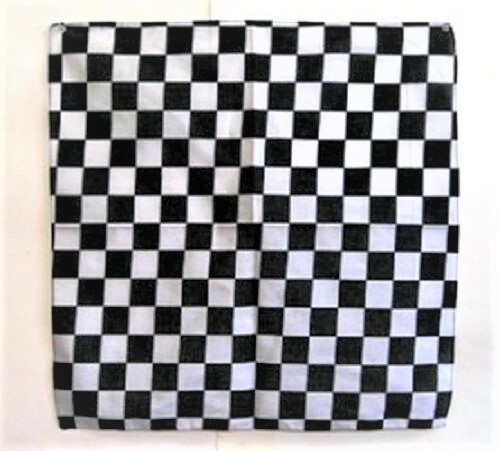 Black and White Checkered Cotton Print Head Wrap Bandana Flag Scarf Head