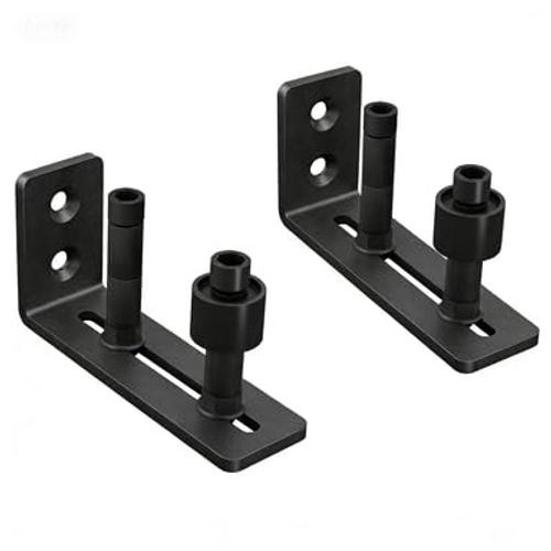 Barn Door Floor Guide - Adjustable Stay Rollers Flush Design 2 New Model Black