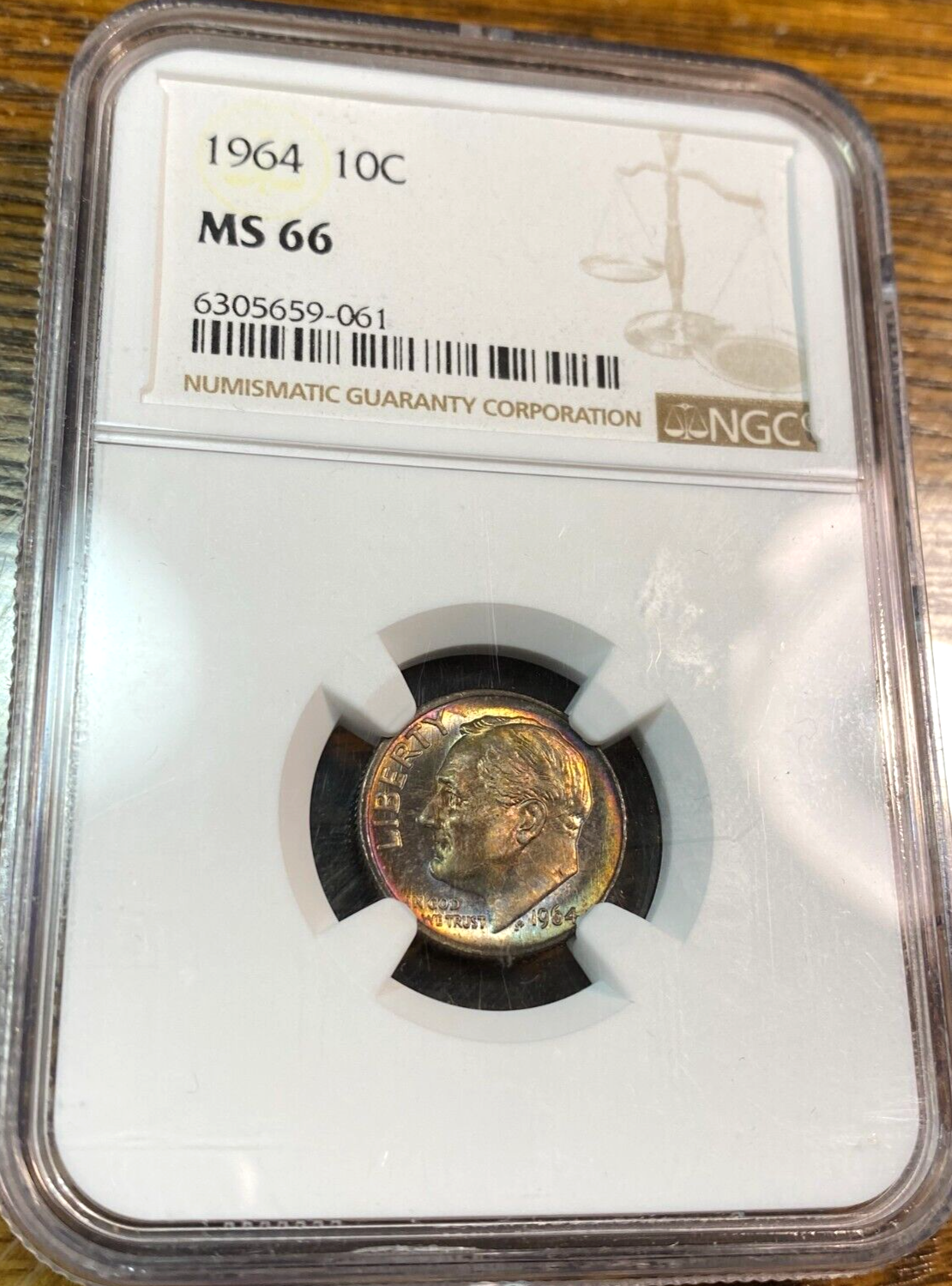 1964 Roosevelt Dime NGC MS66 Super Tone CHRC