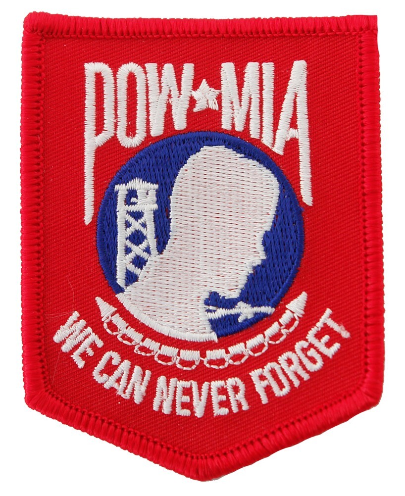 POW-MIA PATCH VIETNAM WAR embroidered iron-on RED BLUE MORALE MILITARY VETERAN