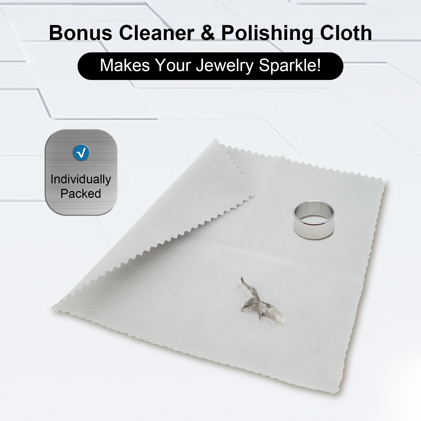 EvridWear Sterling Silver Polishing Cleaning Gloves with Terry Loop Cloth