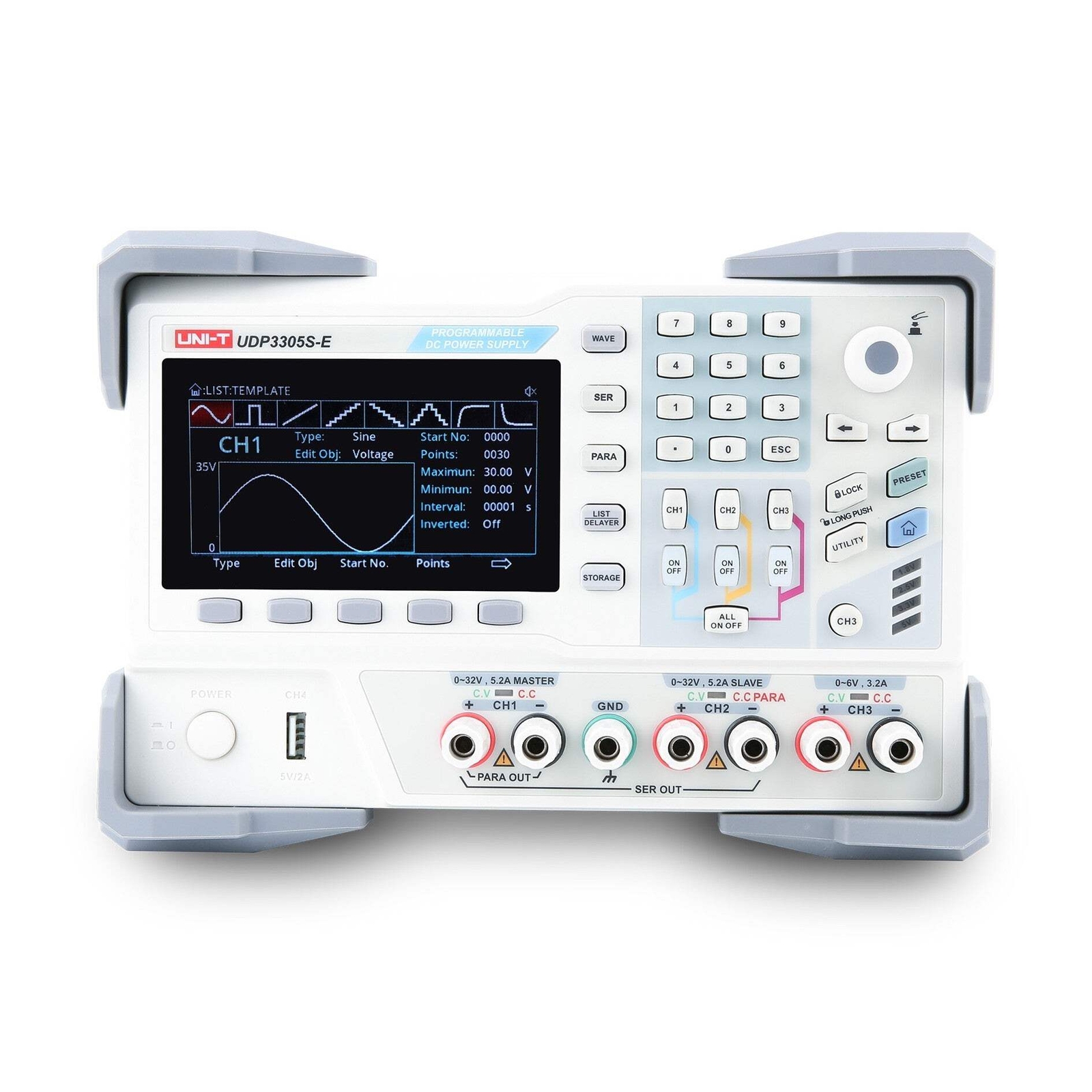 UNI-T UDP3305S-E 4Ch Advanced-Series Programmable Linear DC Power Supply 328W