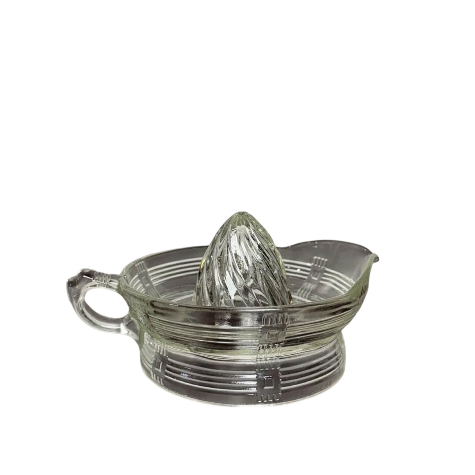 Vintage Mid Century Modern Art-Deco Anchor Hocking MCM Retro Glass Hand Juicer