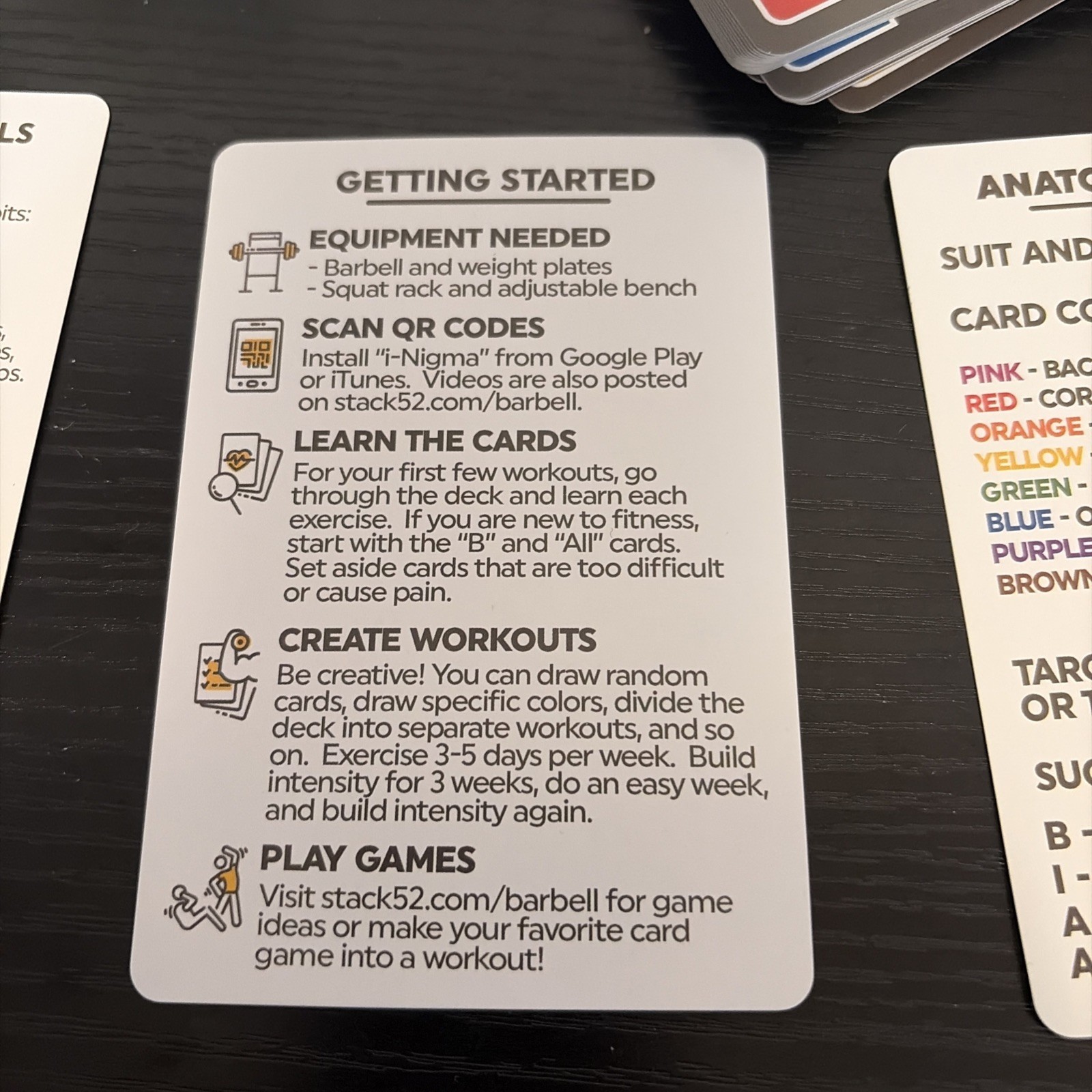 Stack 52 Barbell Exercise Cards. Weight Lifting Playing Card 2019