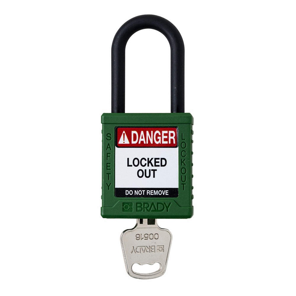 BRADY SDPL-GRN-38PL-KD Padlock,6 Pins,Green 793ED3