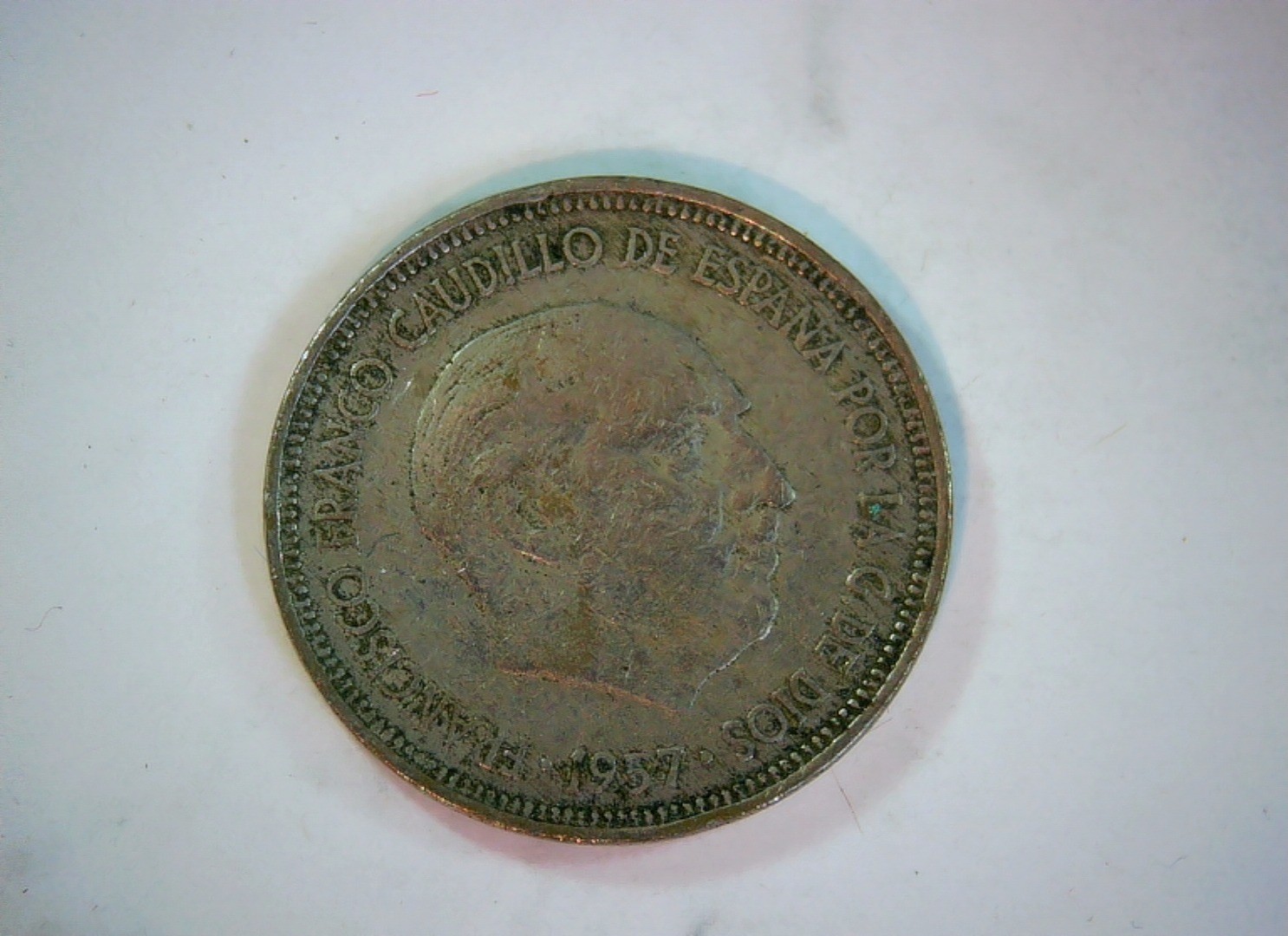 Spain 1957 5 Pesetas Franco 5 Pesetas (Eagle/Coat of Arms type) Coin