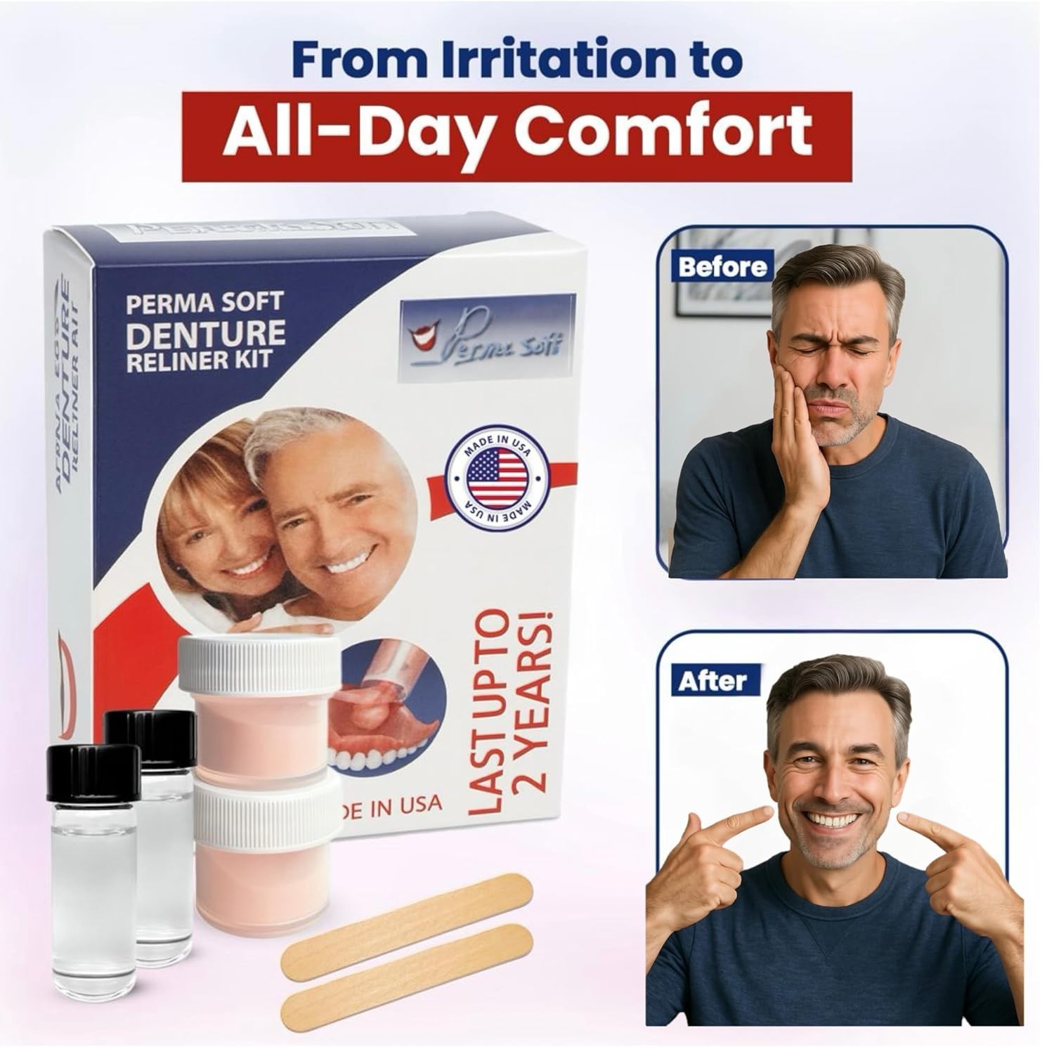 Perma Soft Denture Reliner Kit - Tight Custom Fit
