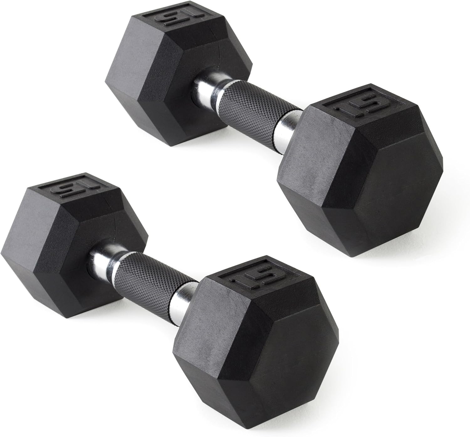 Rubber Coated Hex Dumbbells with Comfort Grip for Home Gym Training