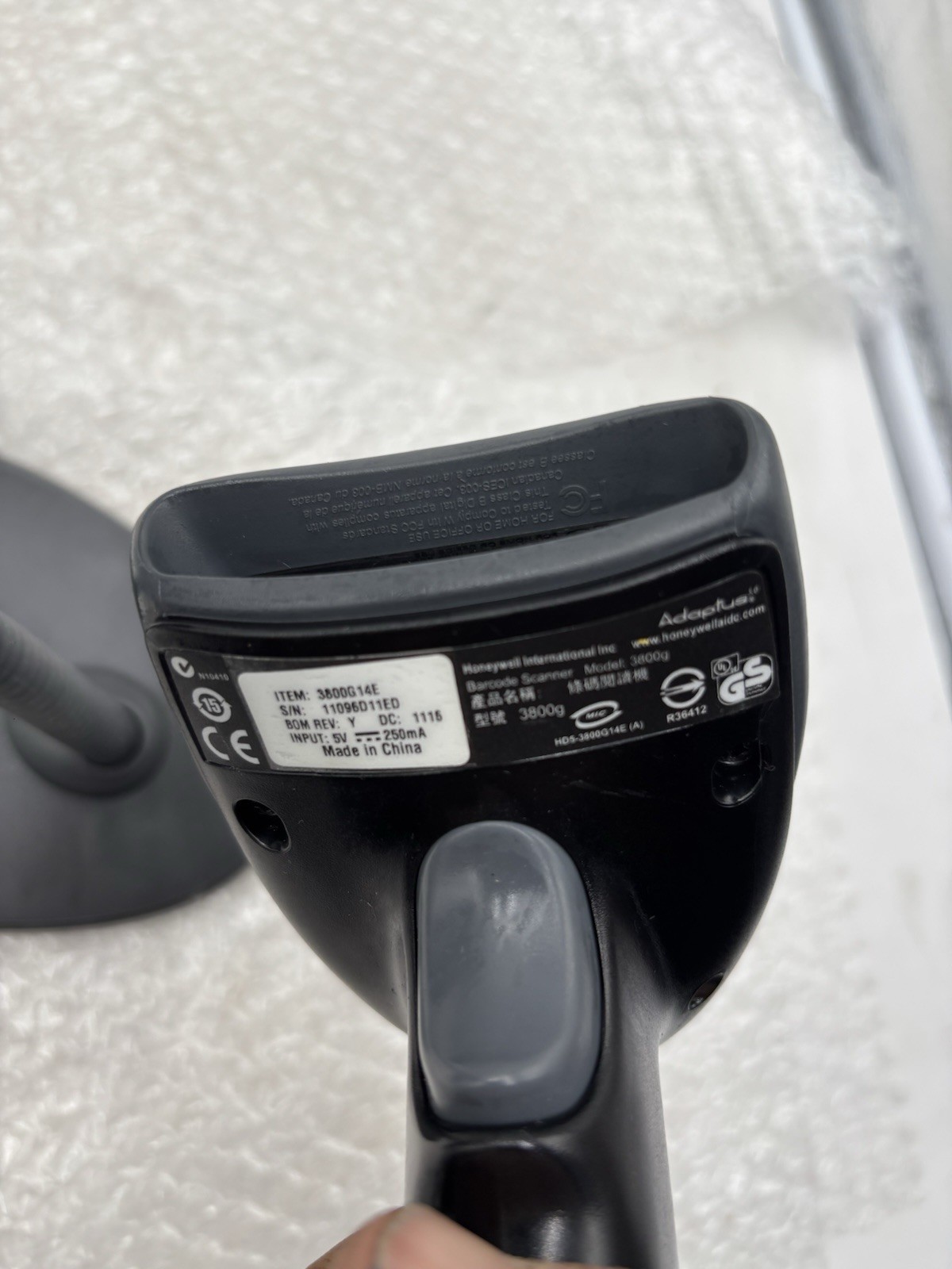 Honeywell 3800g14e Adaptus 5.0 USB Barcode Scanner W/Stand