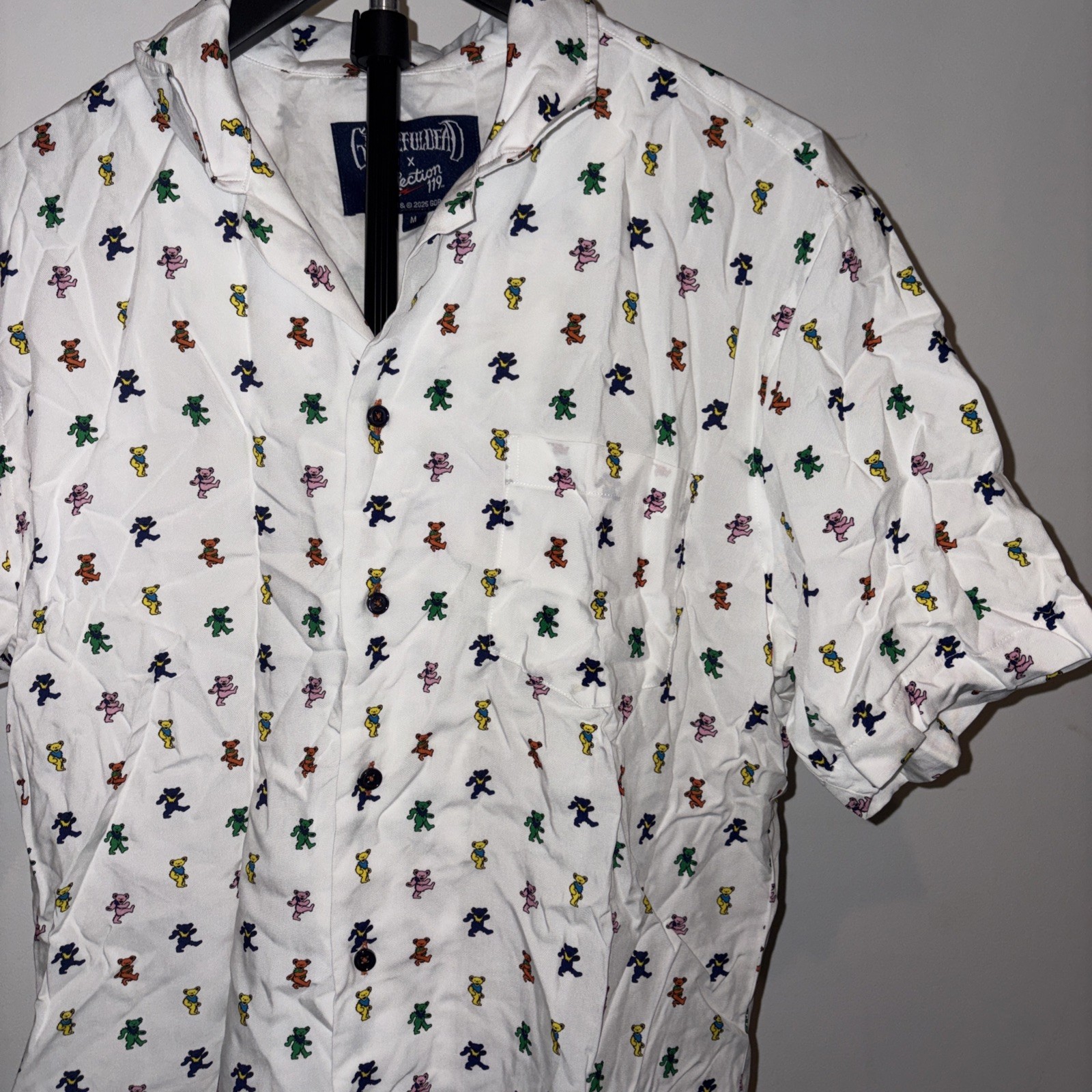 Grateful Dead x Section 119 Dancing Bear All Over Print Button Down Size Medium