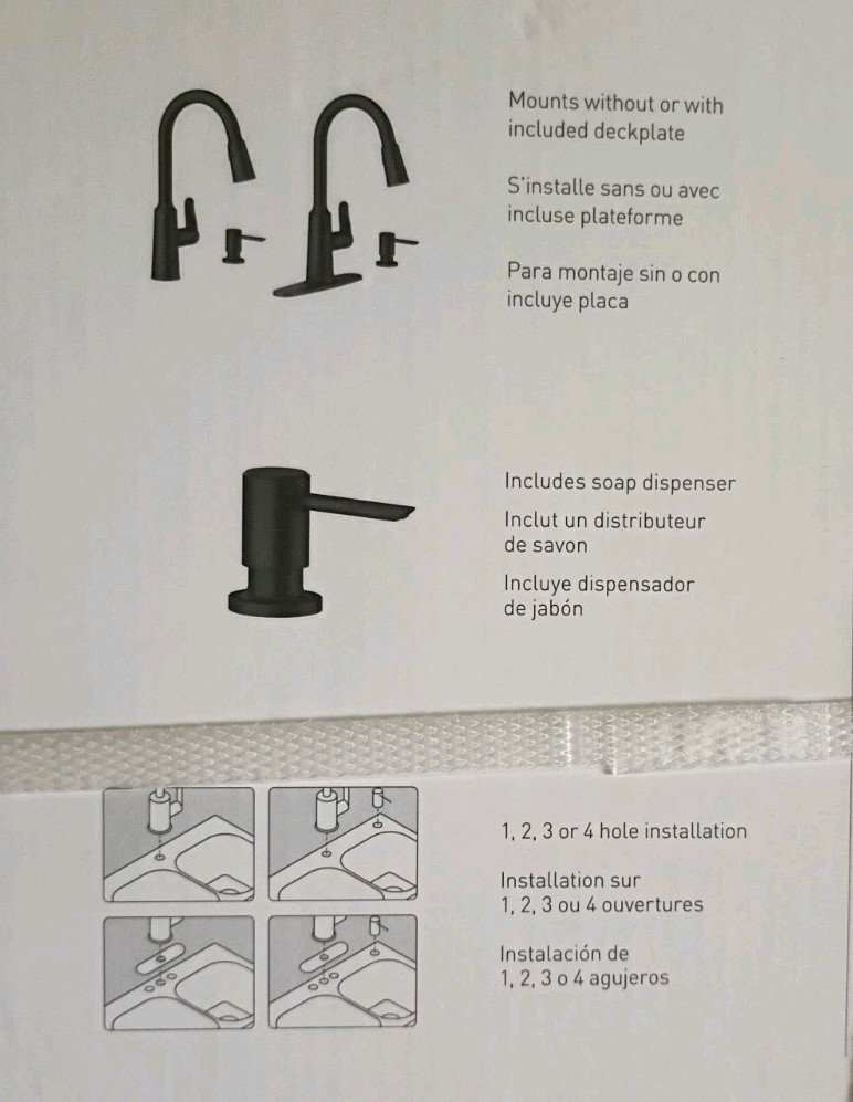 Moen Edwyn Matte Black Single Handle Deck-mount Pull-down Kitchen Faucet 87028BL