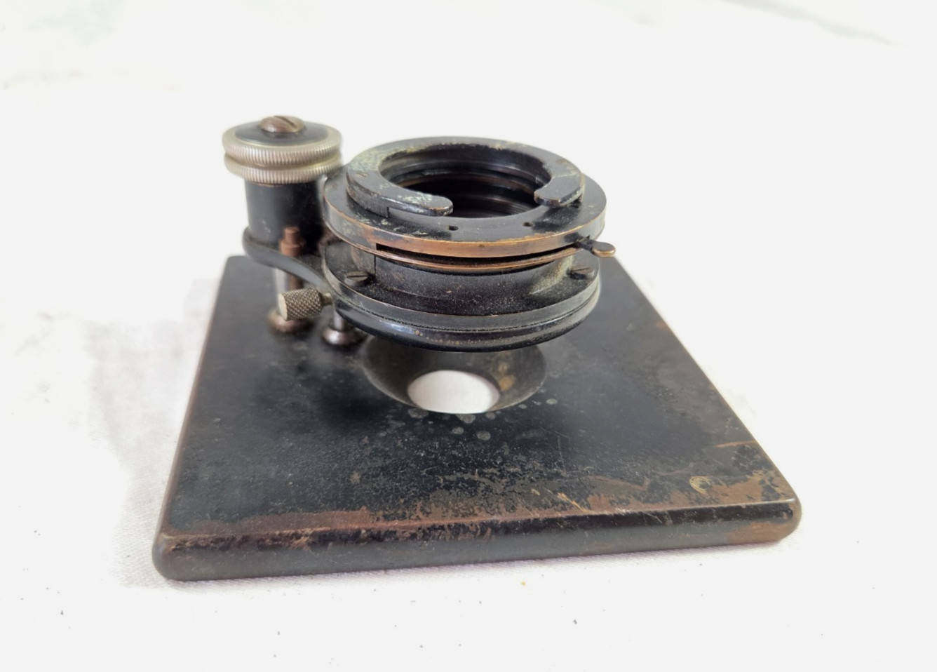 Vtg. Bausch & Lomb? Microscope Condenser + Iris Assembly - For Parts or Repair