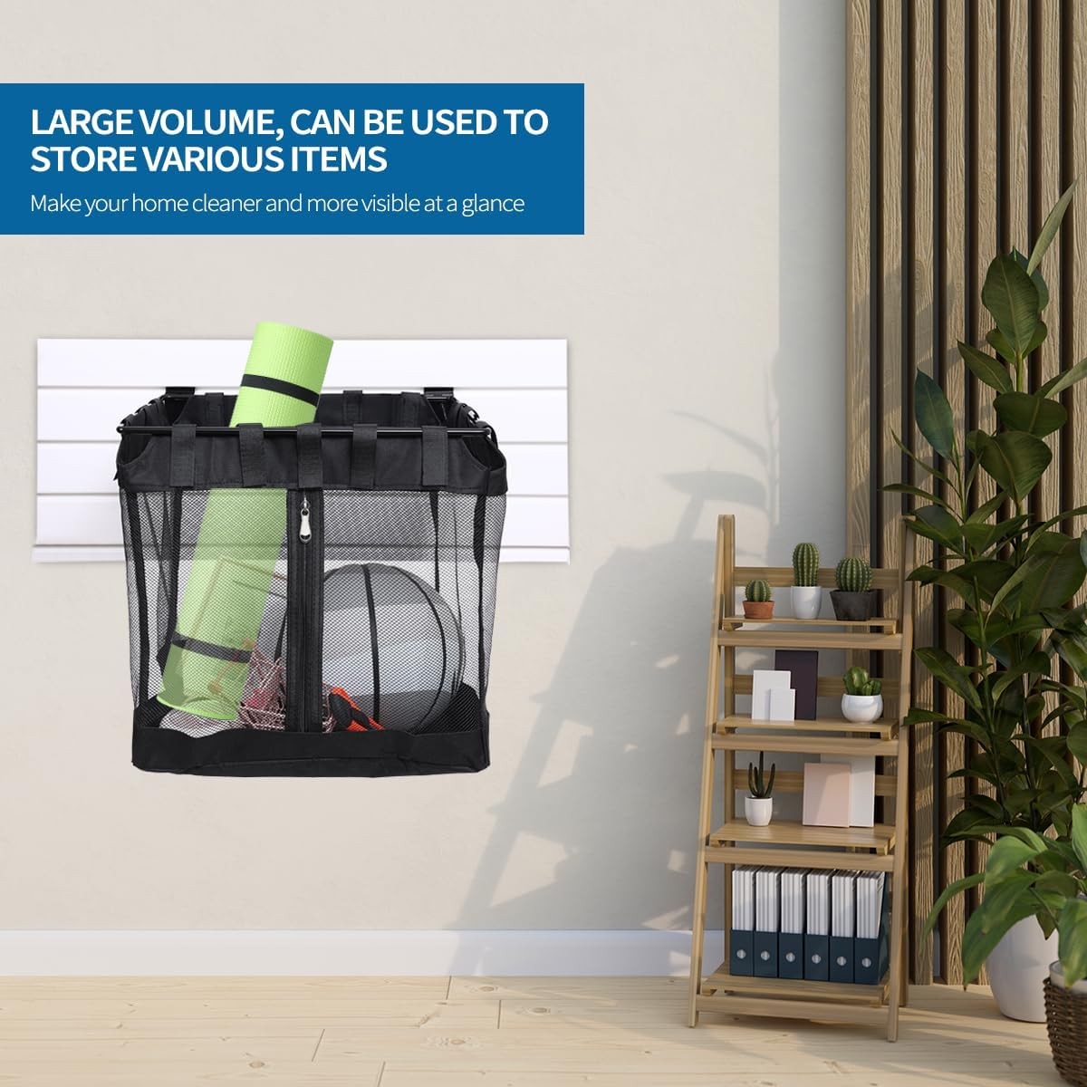 2Pcs Large Slatwall Baskets Mesh Slatwall Baskets W/ Zipper Mounted Storage