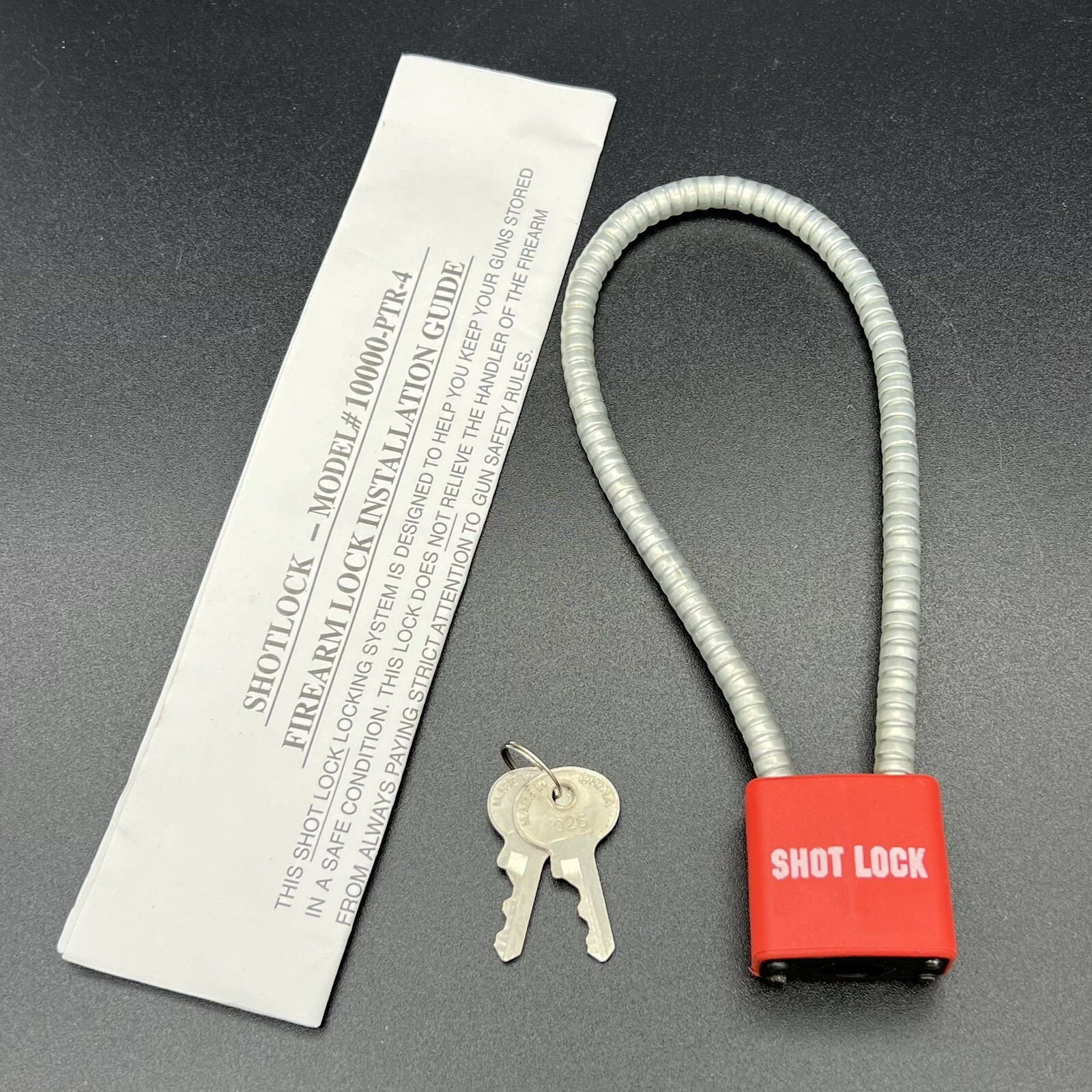 SHOTLOCK Model 10000-PTR-4 Firearm Gun Lock Cable Shot Lock