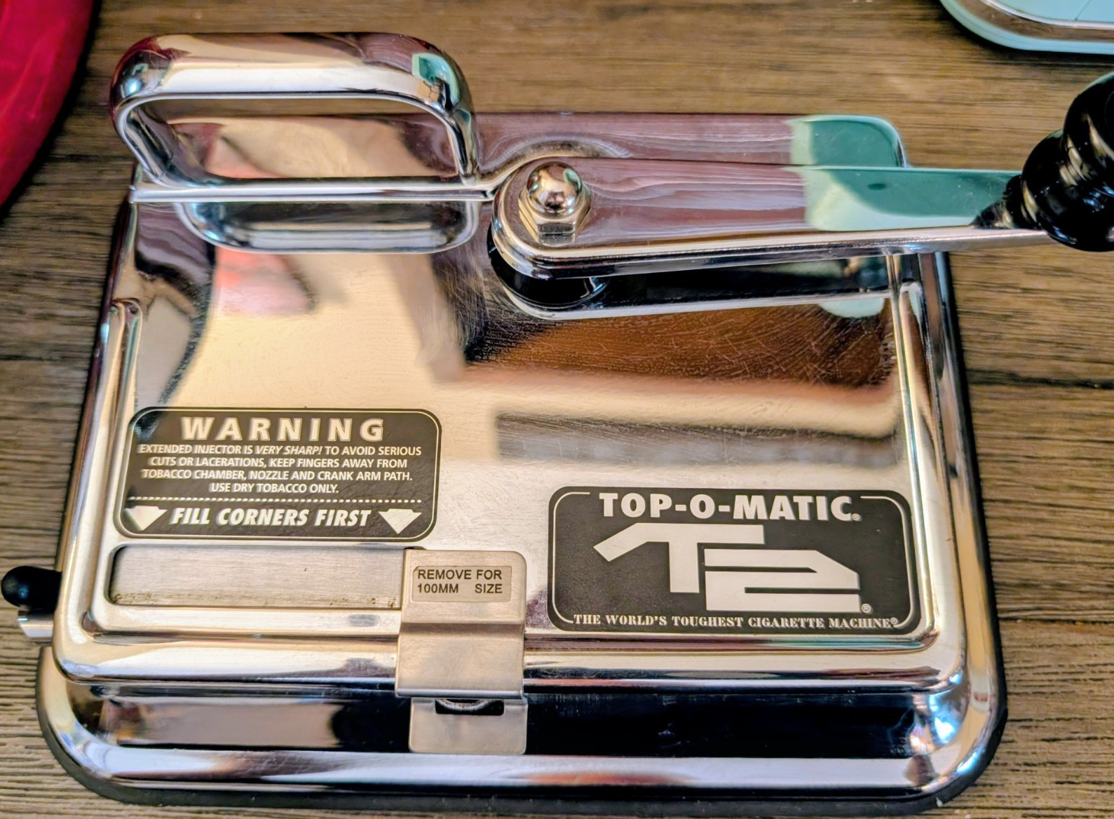 Top-O-Matic T2 Cigarette Rolling Machine Chrome Manual Roller