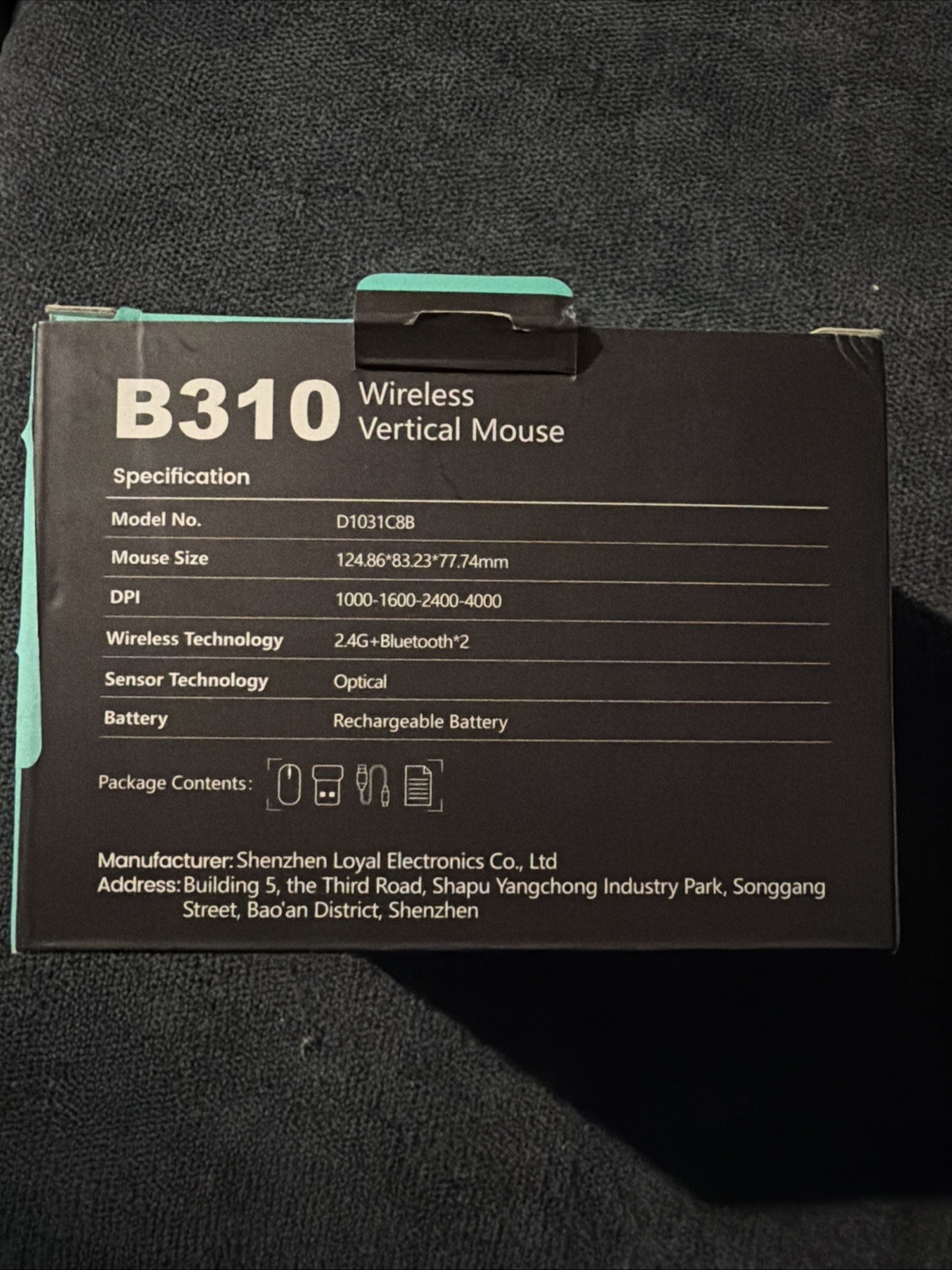 B310 Wireless Vertical Mouse Black
