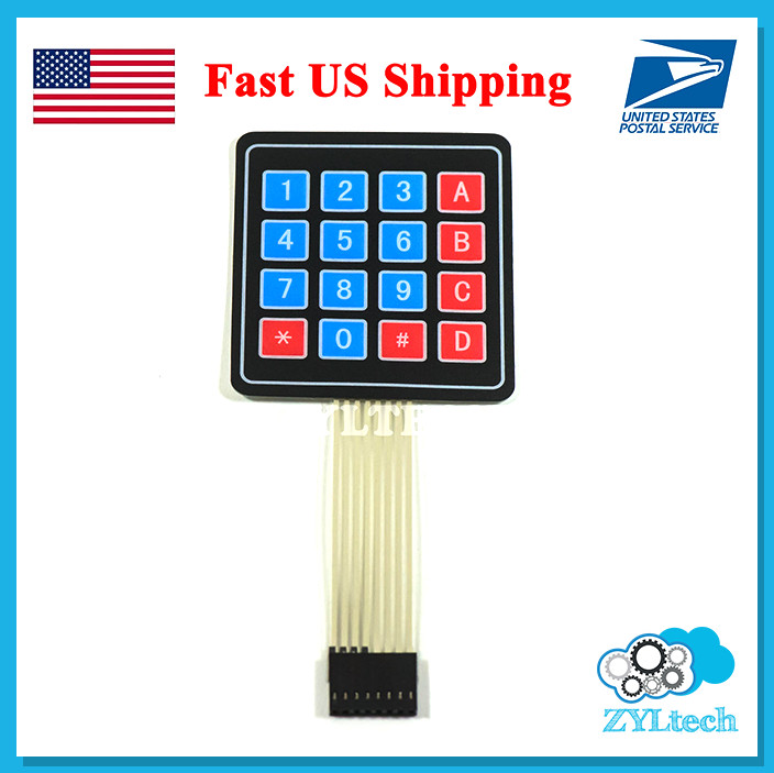 US Ship 4 x 4 Matrix Array 16 Key Membrane Switch Keypad Keyboard Arduino etc