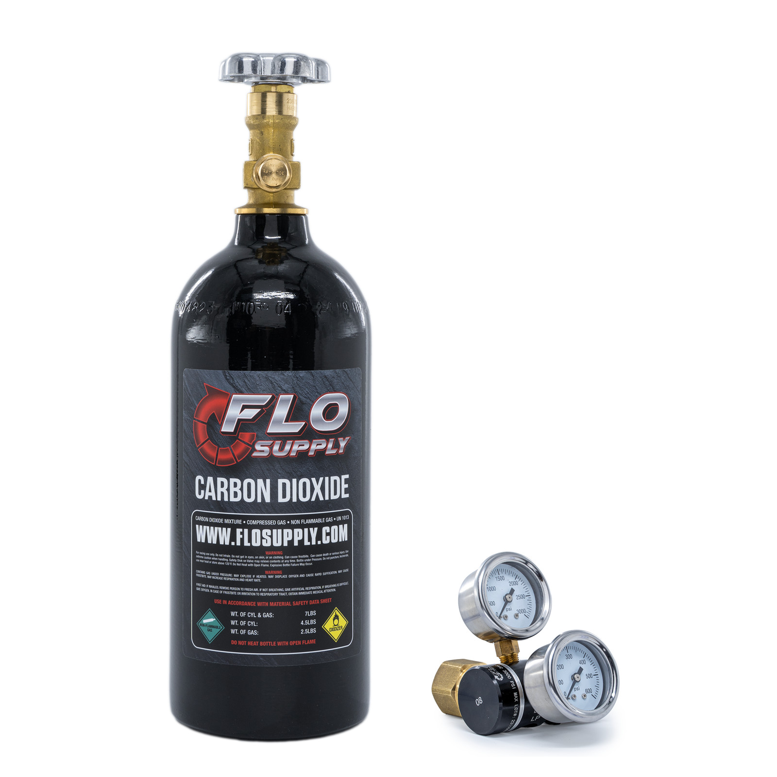 Flo Supply 2.5lb C02 Bottle & Regulator Bundle