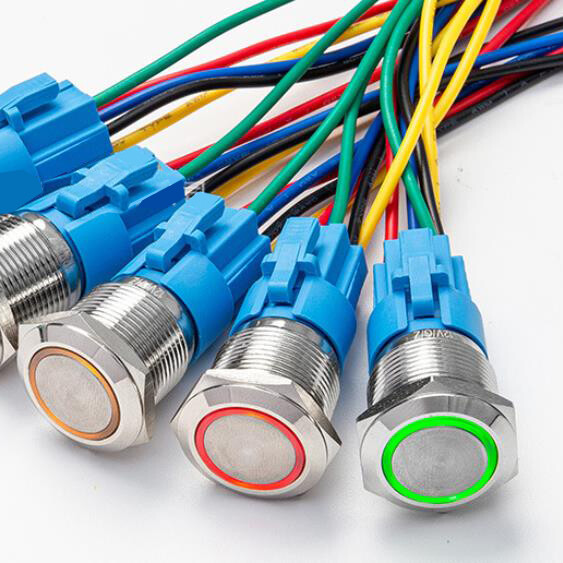 22mm 12V LED ON OFF Push Button Power Switch Latching with Wire Socket Harness