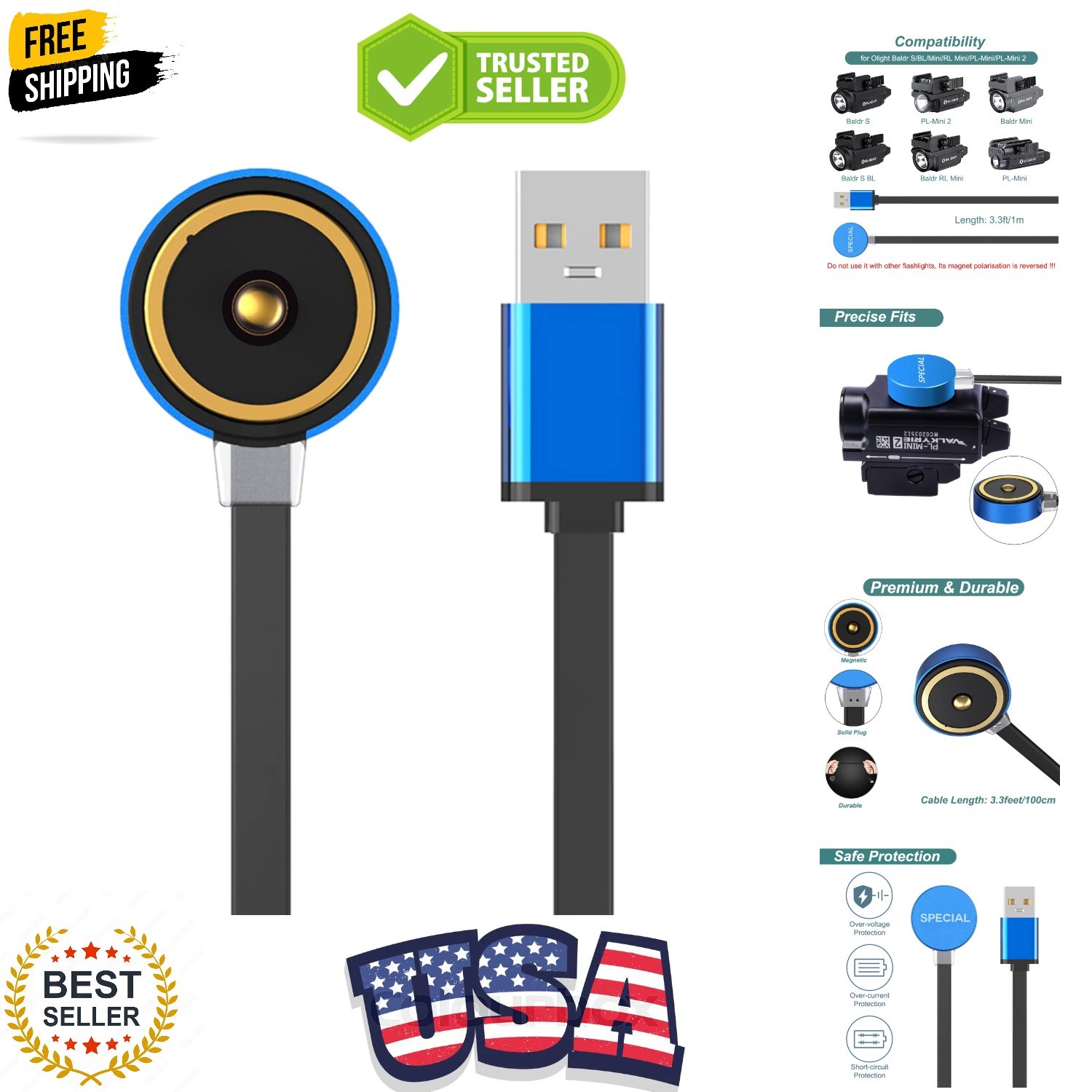 MCC Special Charger for Olight Baldr S, Baldr Mini, PL-Mini 2 | Replacement U...