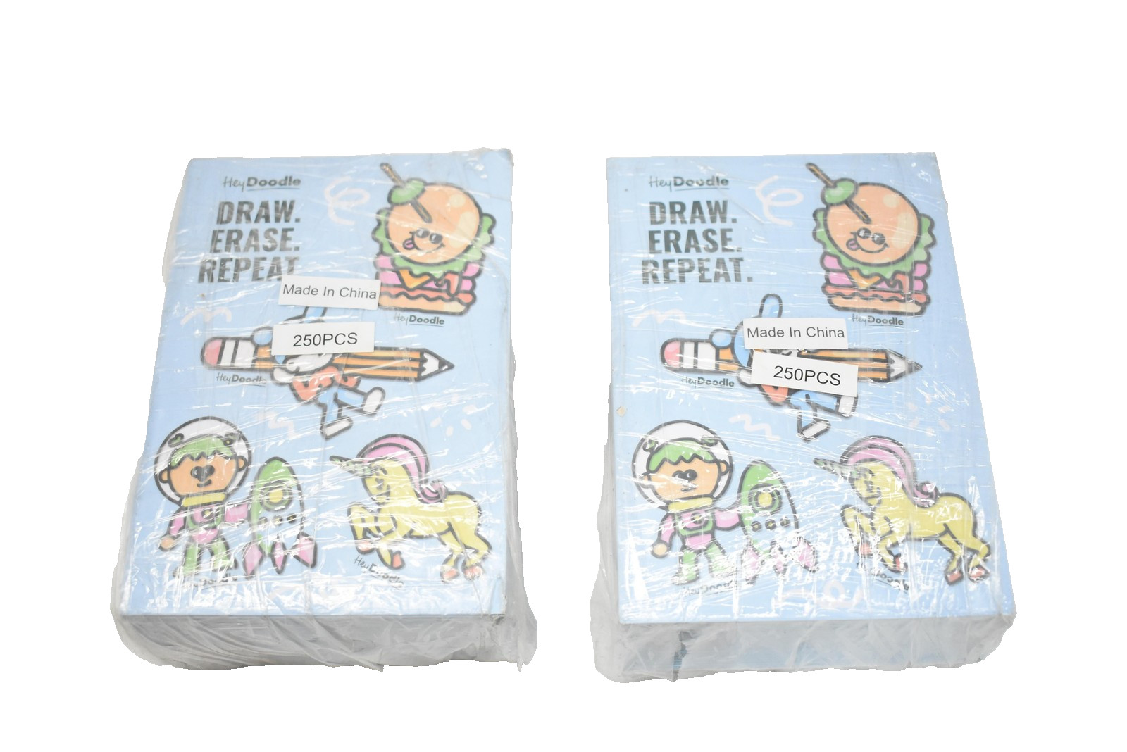 HeyDoodle Draw Erase Repeat Kids Party Favors 500PCS Unicorn Astronaut Lot of 2