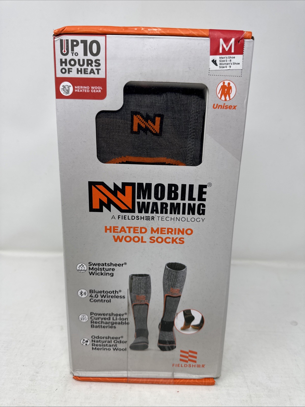 Mobile Warming Heated Marino Wool Socks Medium Unisex Men 5-8 & Women 6-9 - NIB