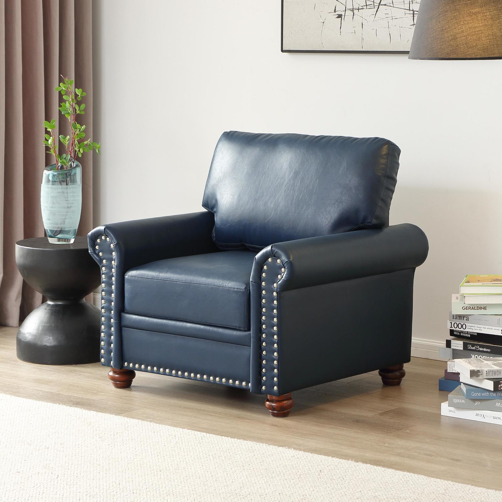 High Elastic Sponges&High Quality Smooth PU Leather Sofa Single Seat Chair