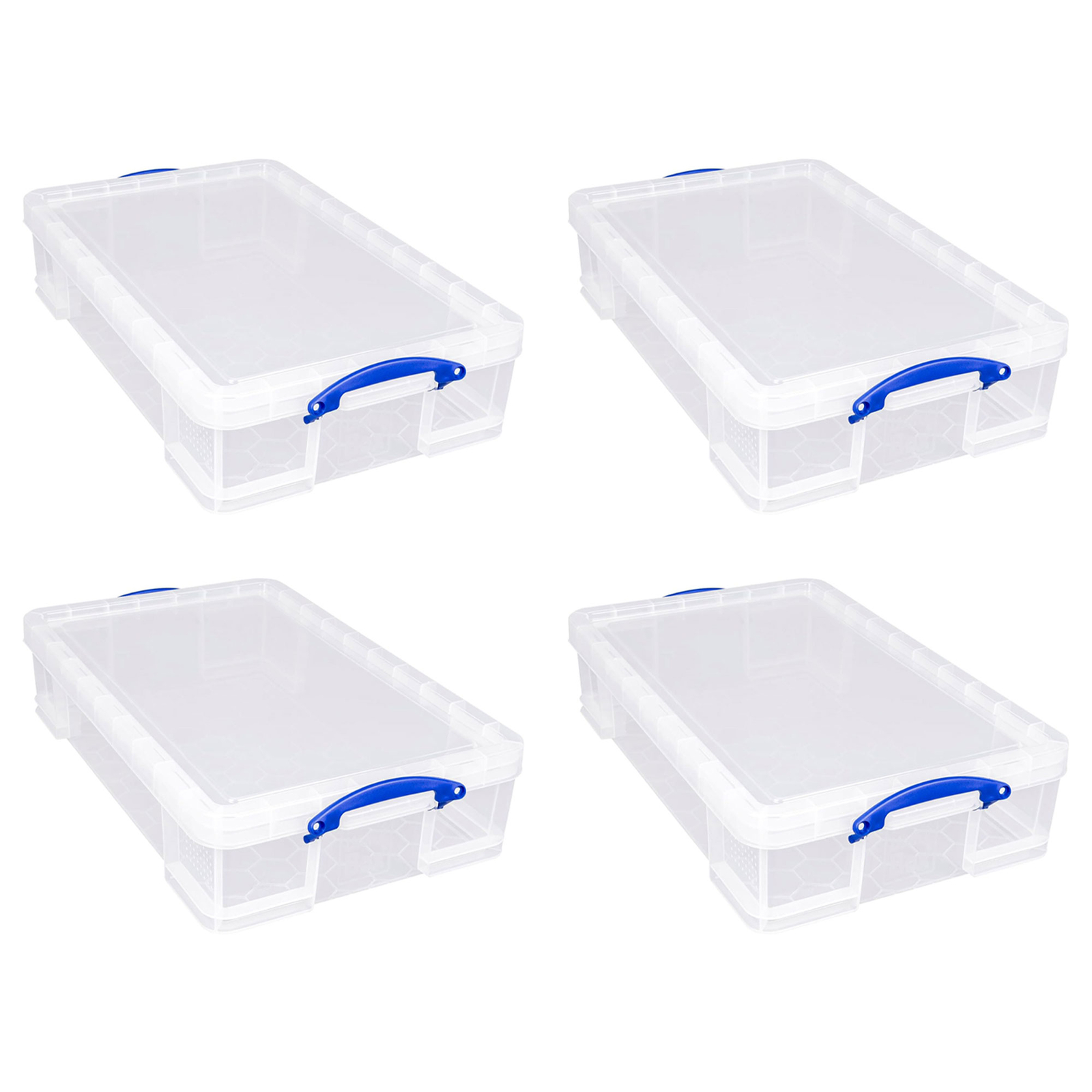 Really Useful Box 33L Storage Container w/Snap Lid & Clip Lock Handle, 4 Pack