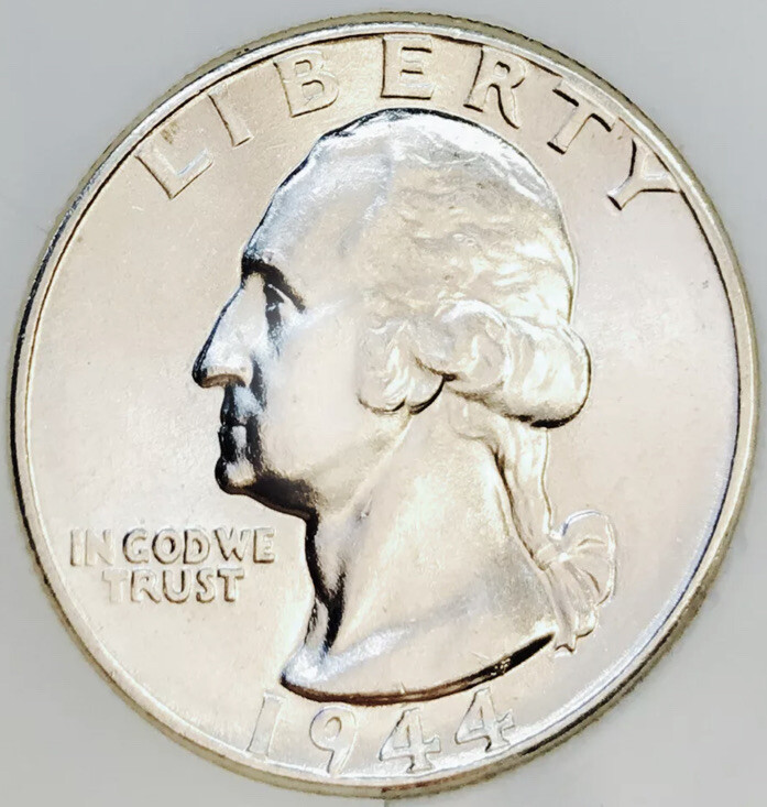 ⭐️1944*⭐️SILVER WASHINGTON⭐️INCREDIBLE PIECE⭐️SO RARE THIS NICE⭐️GEMBU