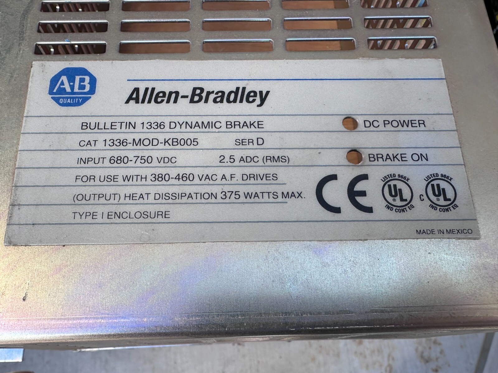 ALLEN BRADLEY Dynamic Brake 1336-MOD-KB005 - PARTS ONLY