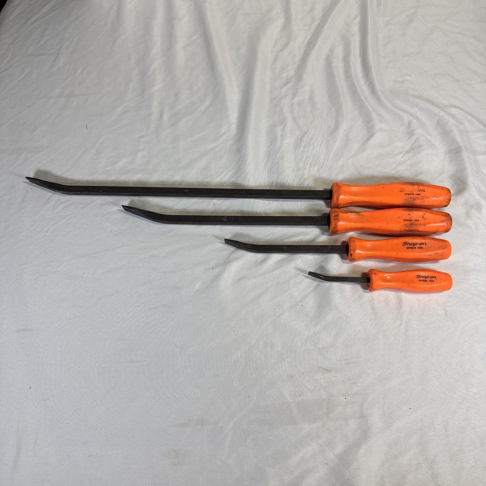 Snap-On 4Pc Pry Bar Set 8" 12" 18" 24" Orange Handle