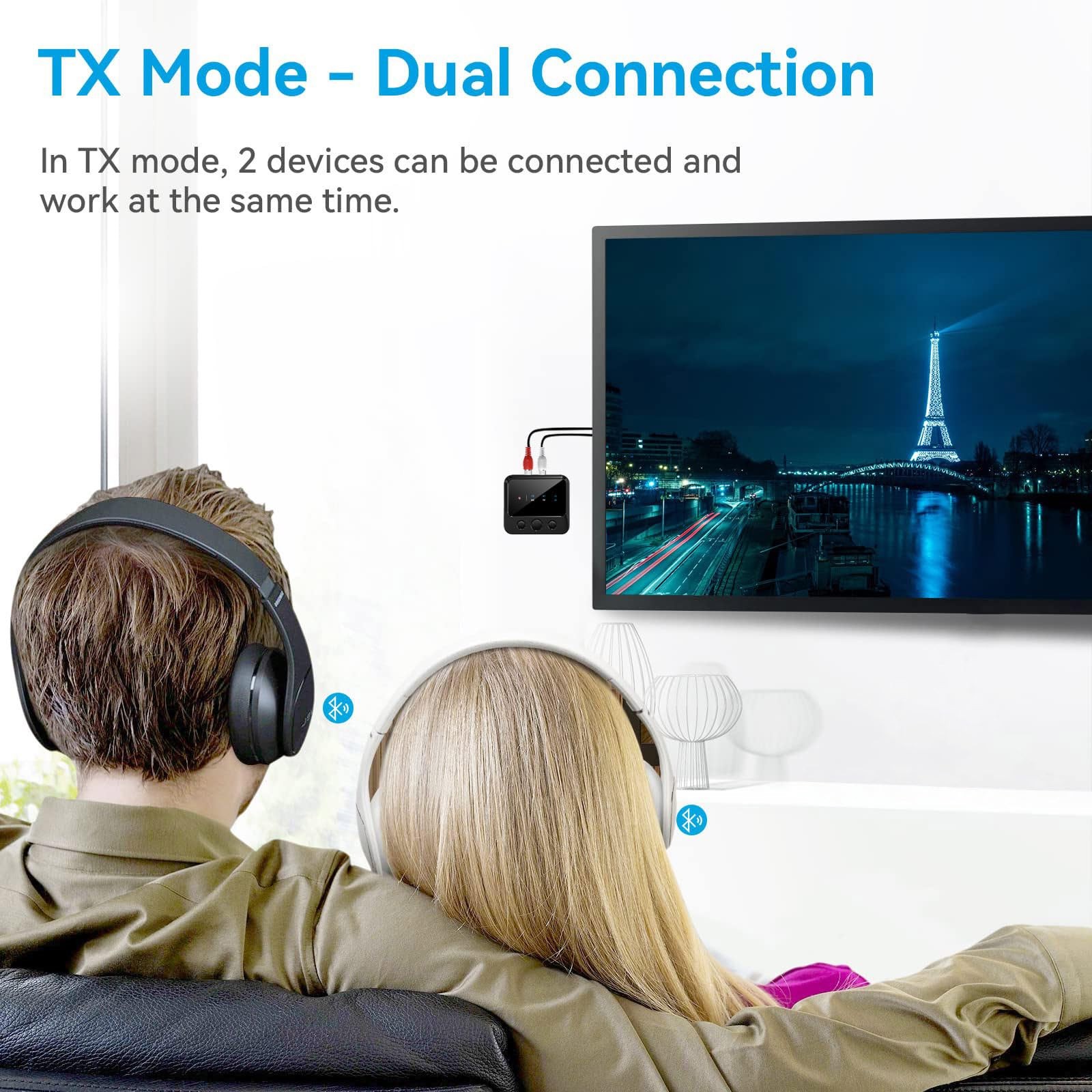 Bluetooth Transmitter for Airplane,Wireless BT 5.4 Transmitter Receiver 2 in1...