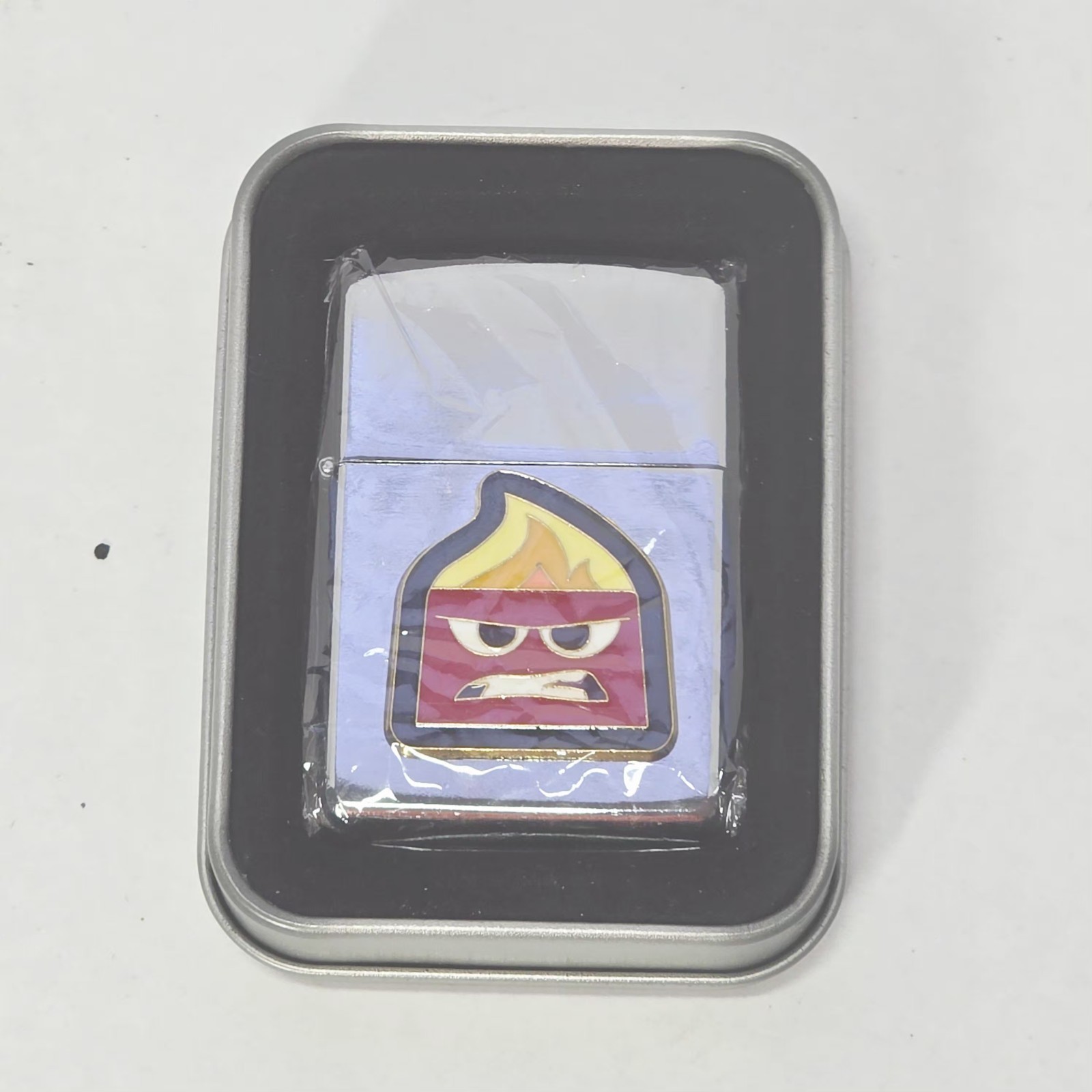Anger Trading Pin Chrome Color Flip Top Lighter